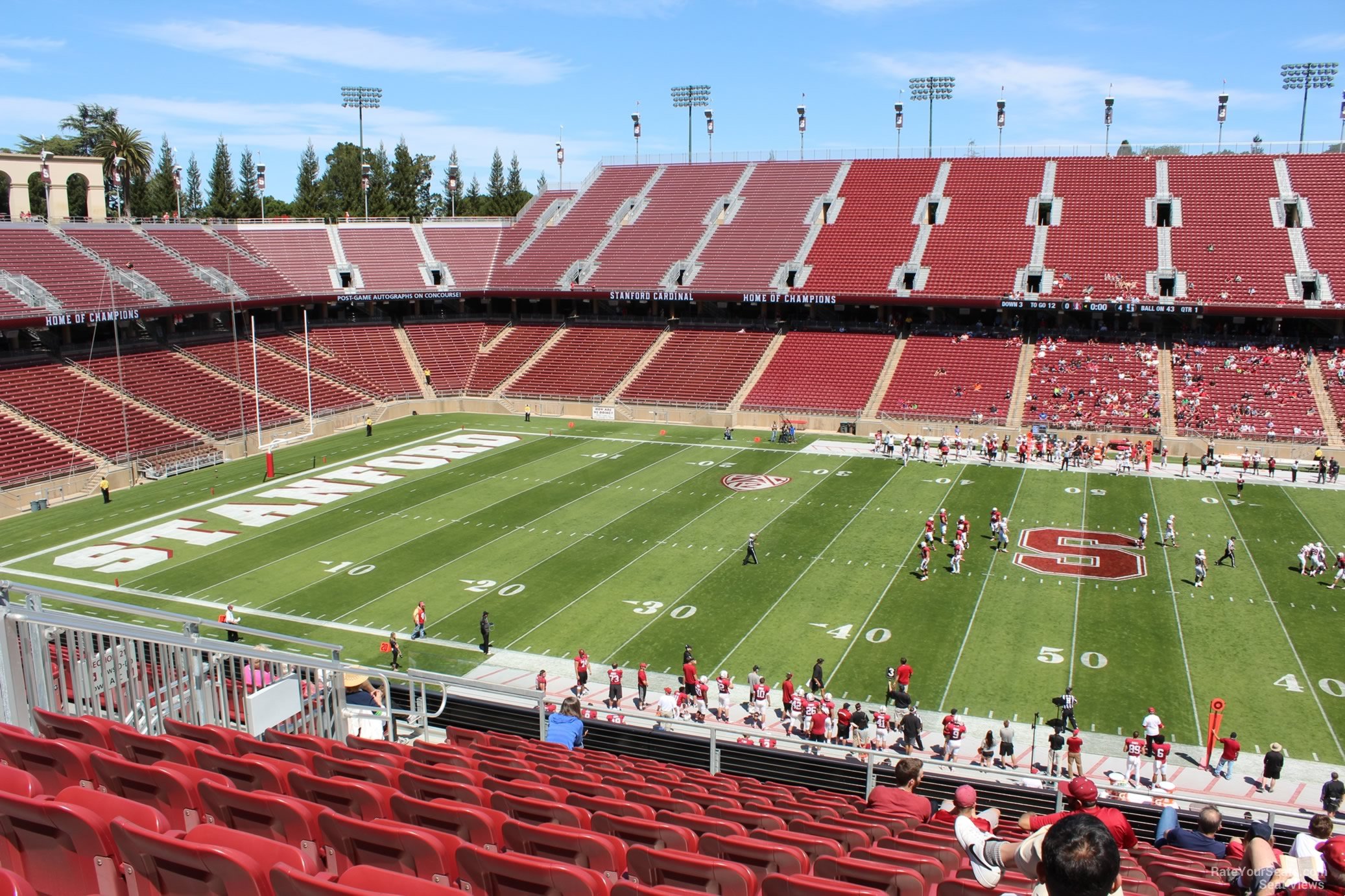 section 213, row j seat view  - stanford stadium