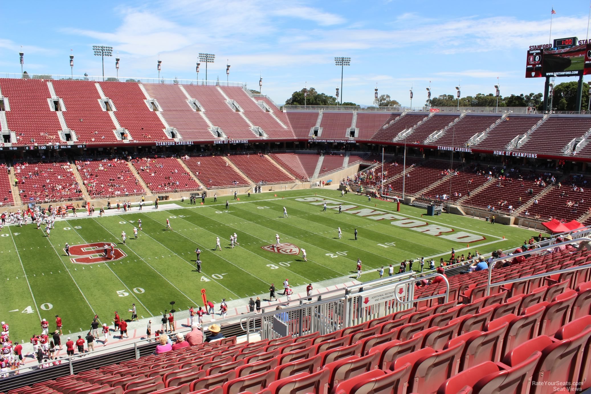 section 214, row j seat view  - stanford stadium