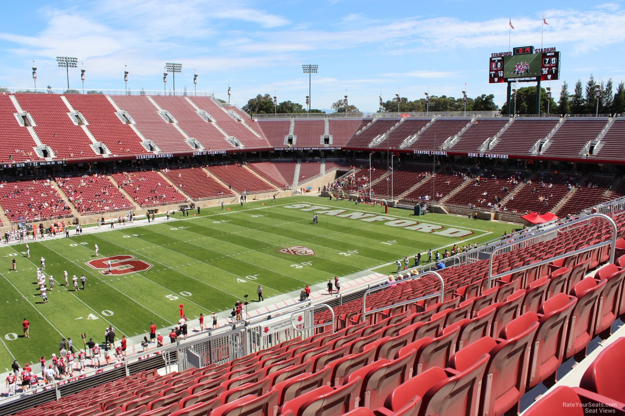 section 215, row j seat view  - stanford stadium