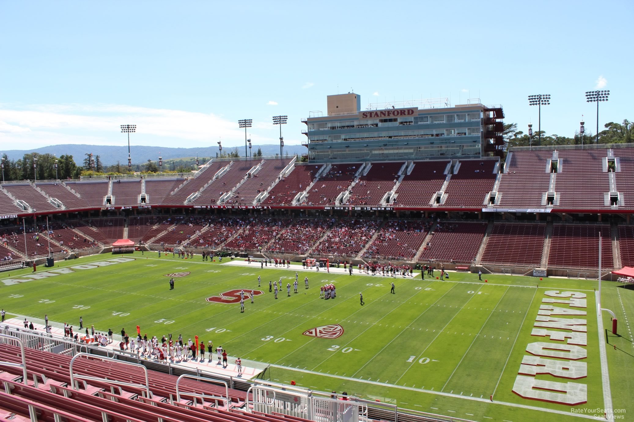 section 229, row x seat view  for football - stanford stadium