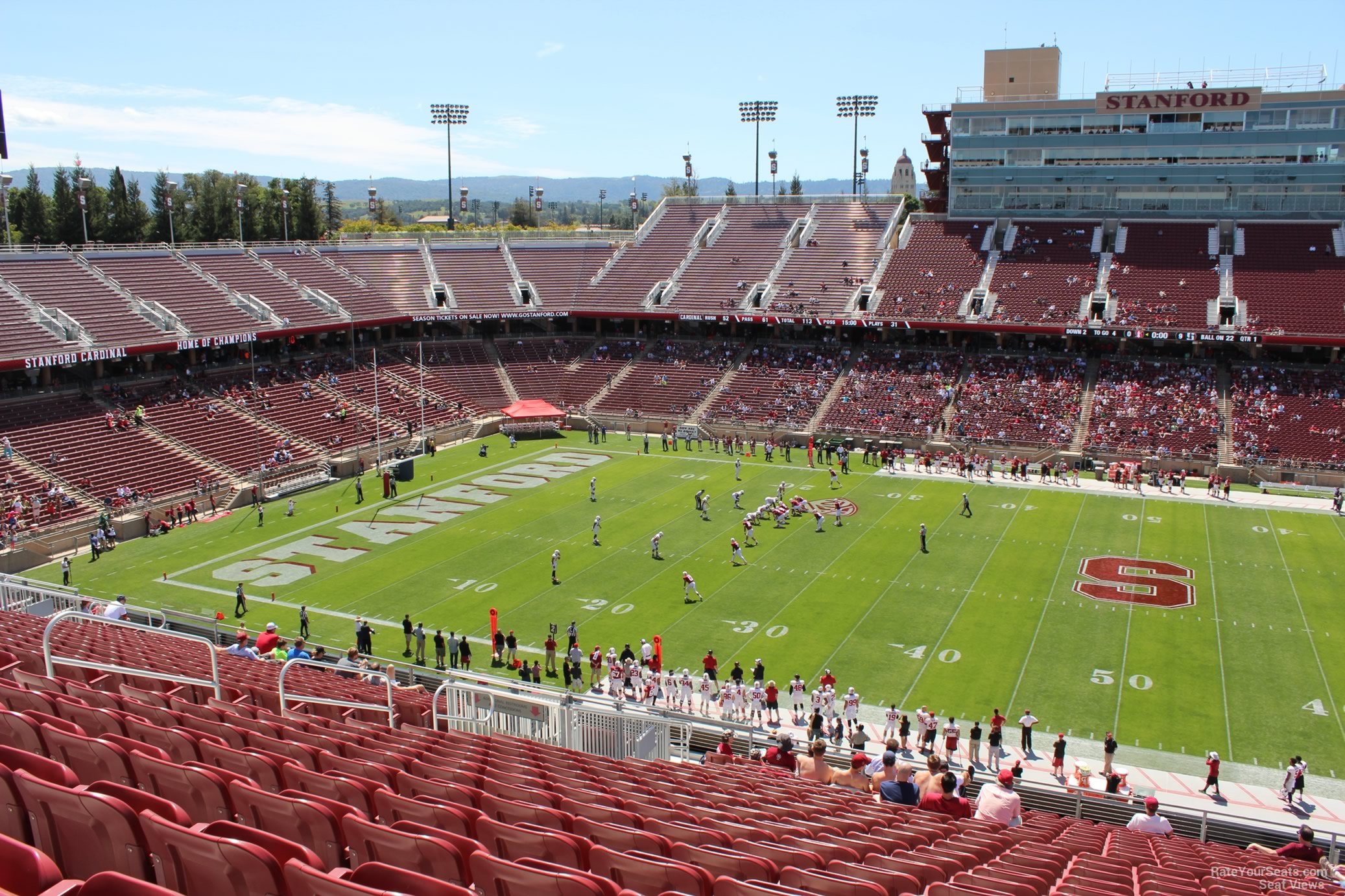 section 233, row x seat view  - stanford stadium