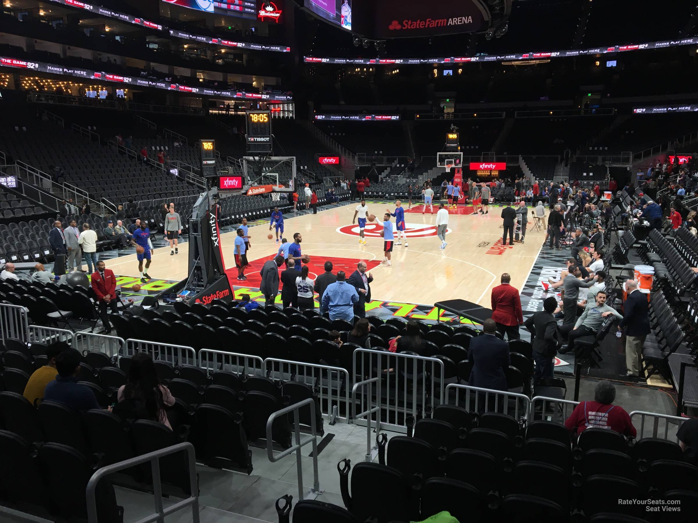 section 101l, row h seat view  for basketball - state farm arena