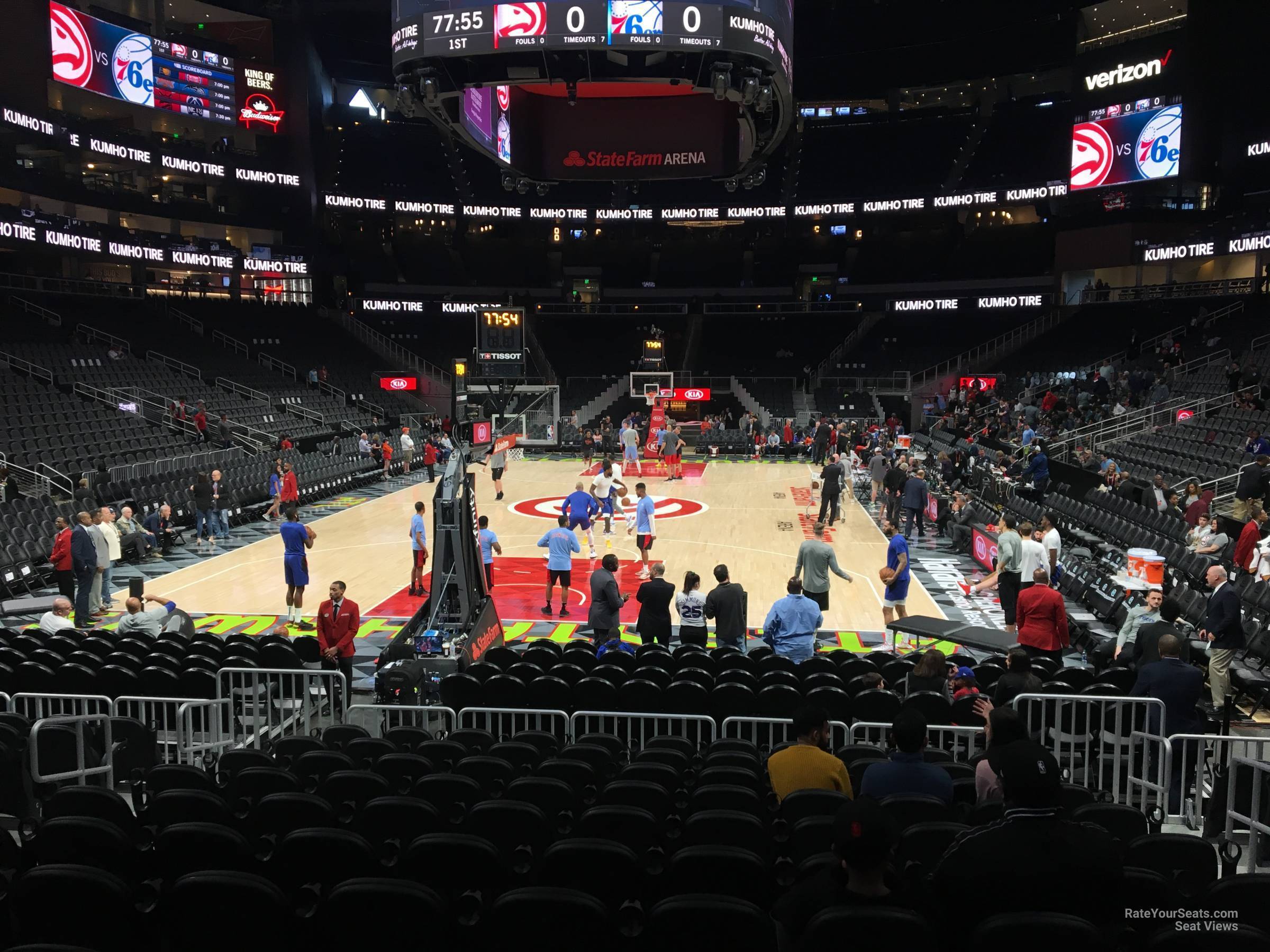 section 102l, row k seat view  for basketball - state farm arena
