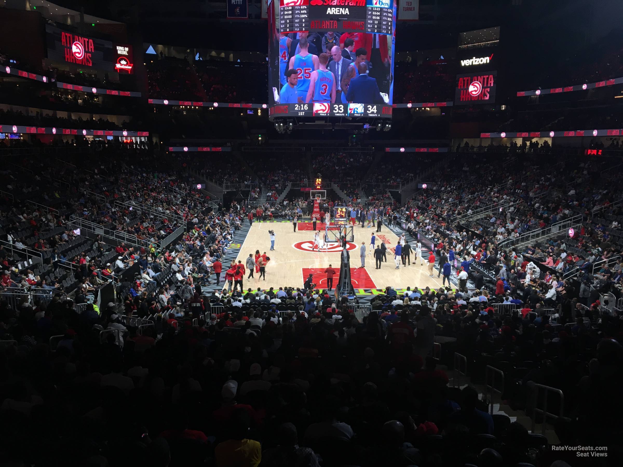 section 103, row u seat view  for basketball - state farm arena