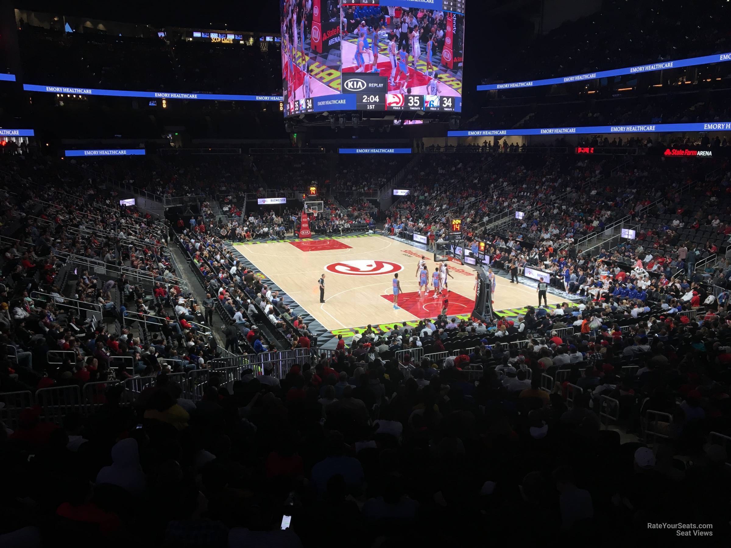 section 104, row u seat view  for basketball - state farm arena