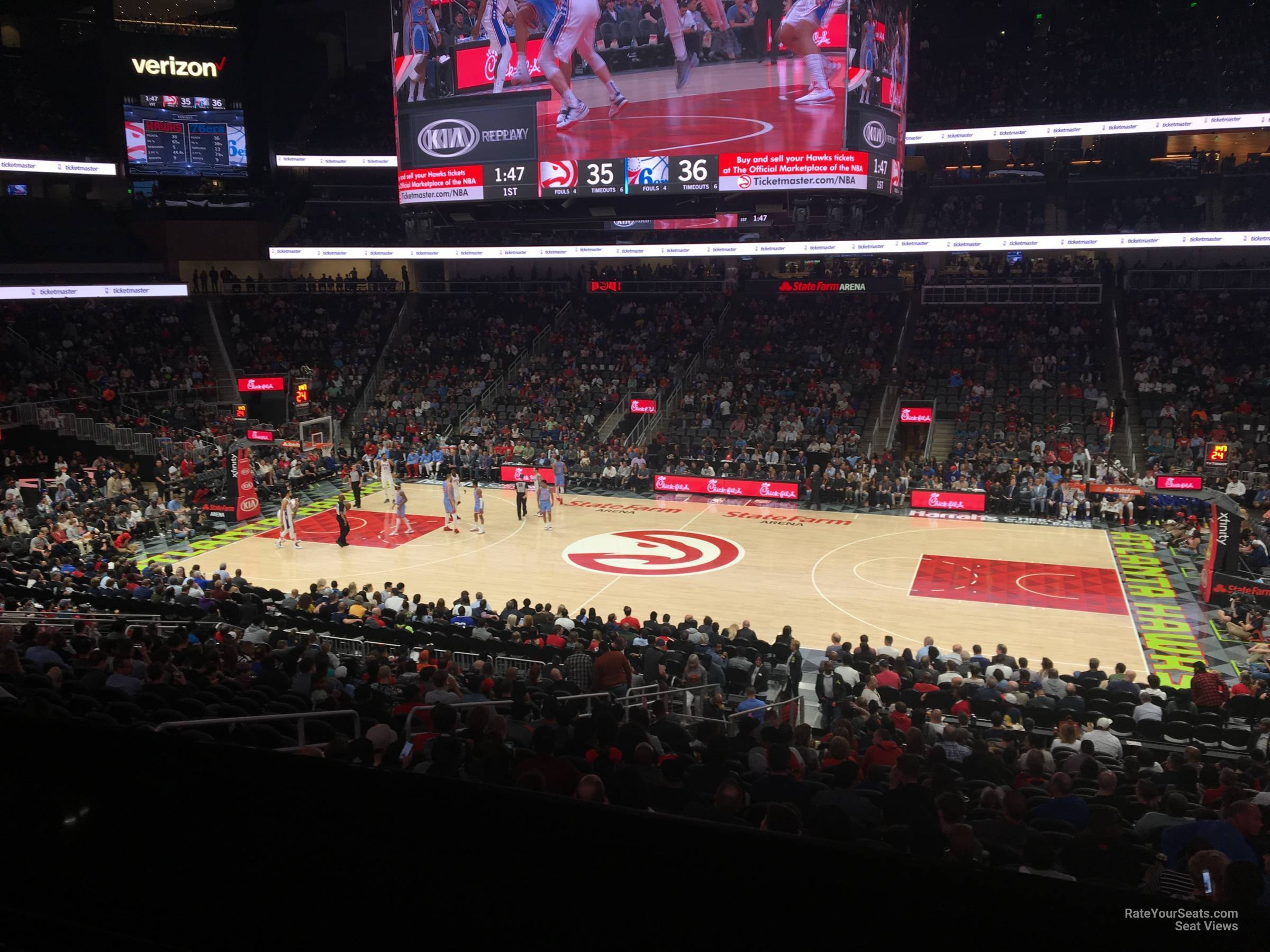 section 107, row x seat view  for basketball - state farm arena
