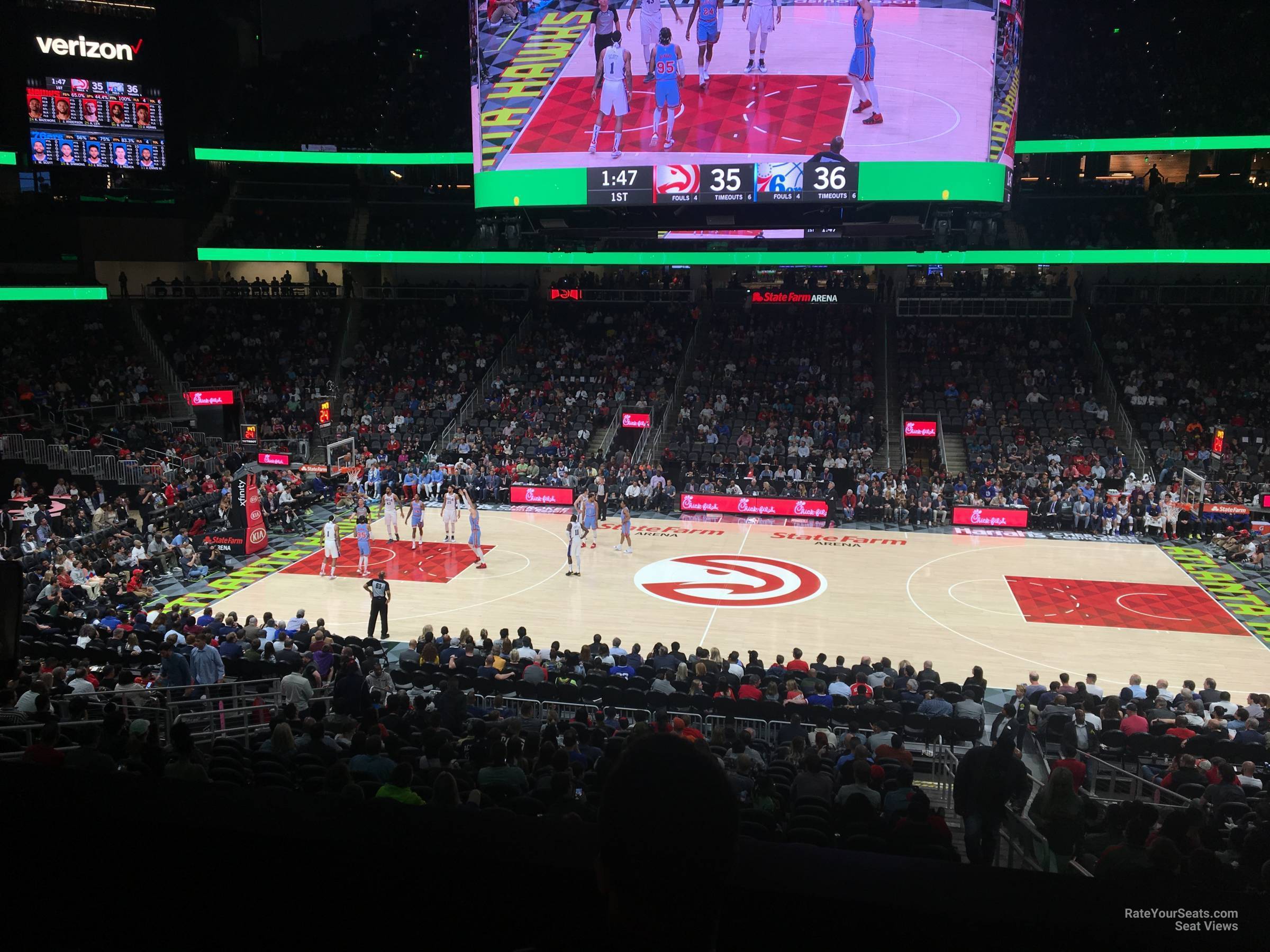section 108, row ww seat view  for basketball - state farm arena