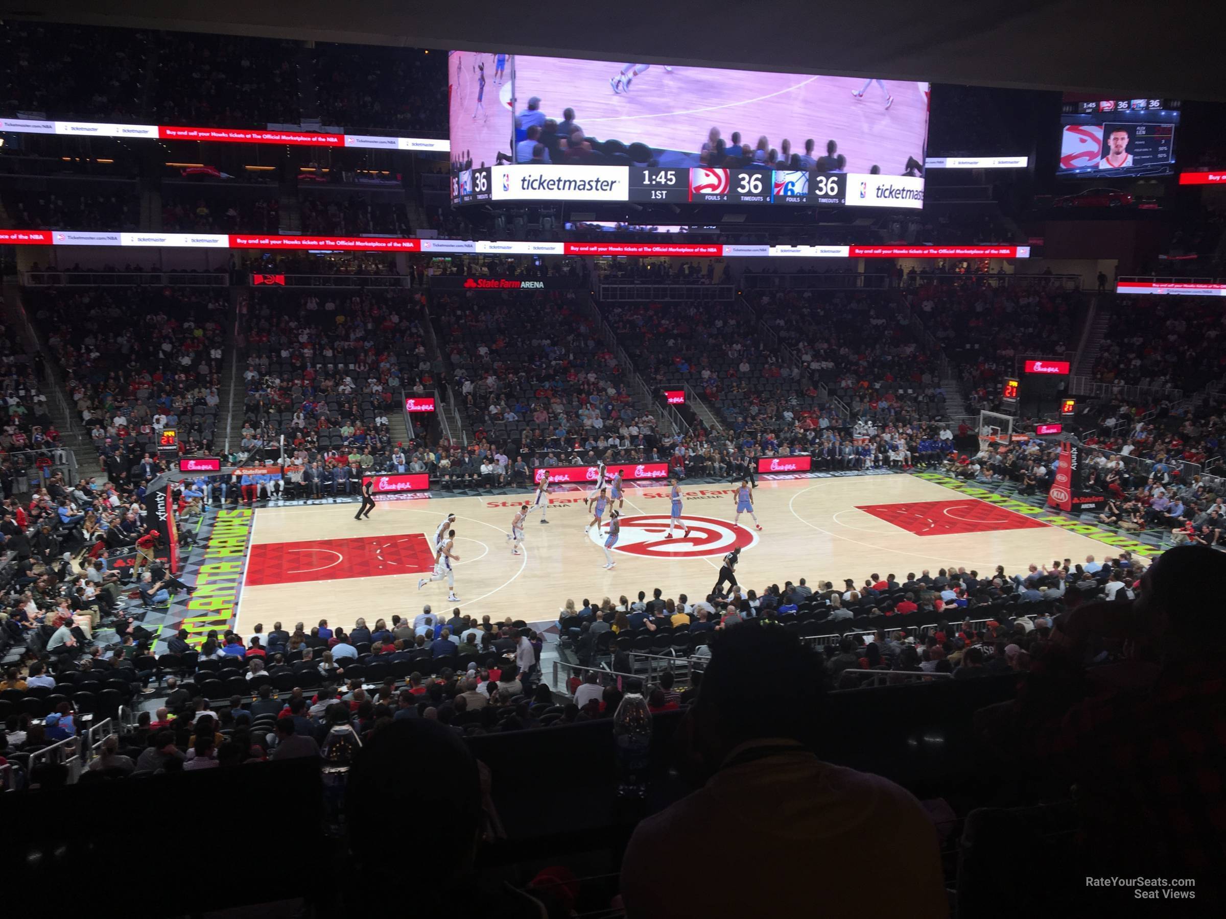 section 109, row x seat view  for basketball - state farm arena