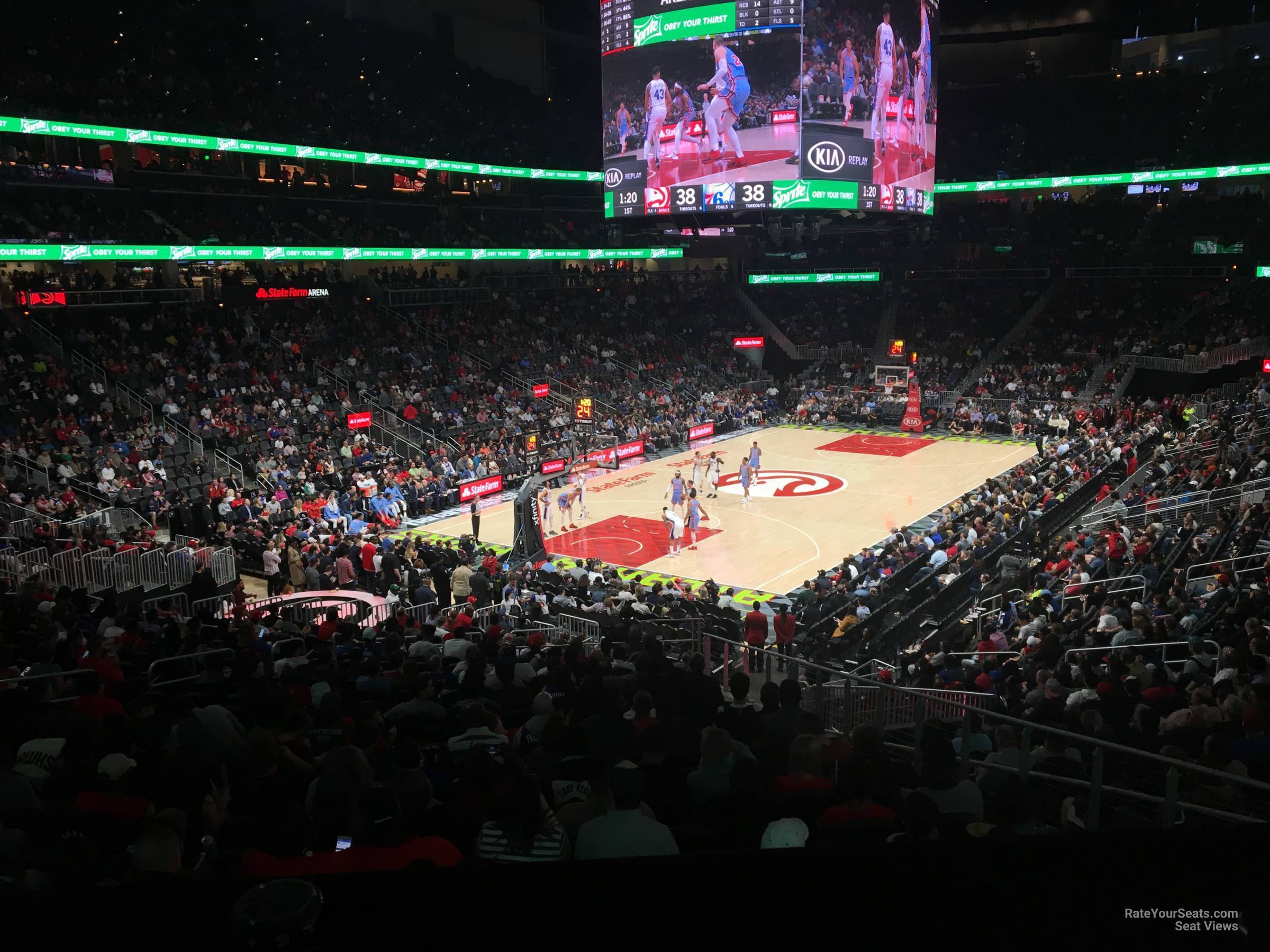 section 112, row u seat view  for basketball - state farm arena