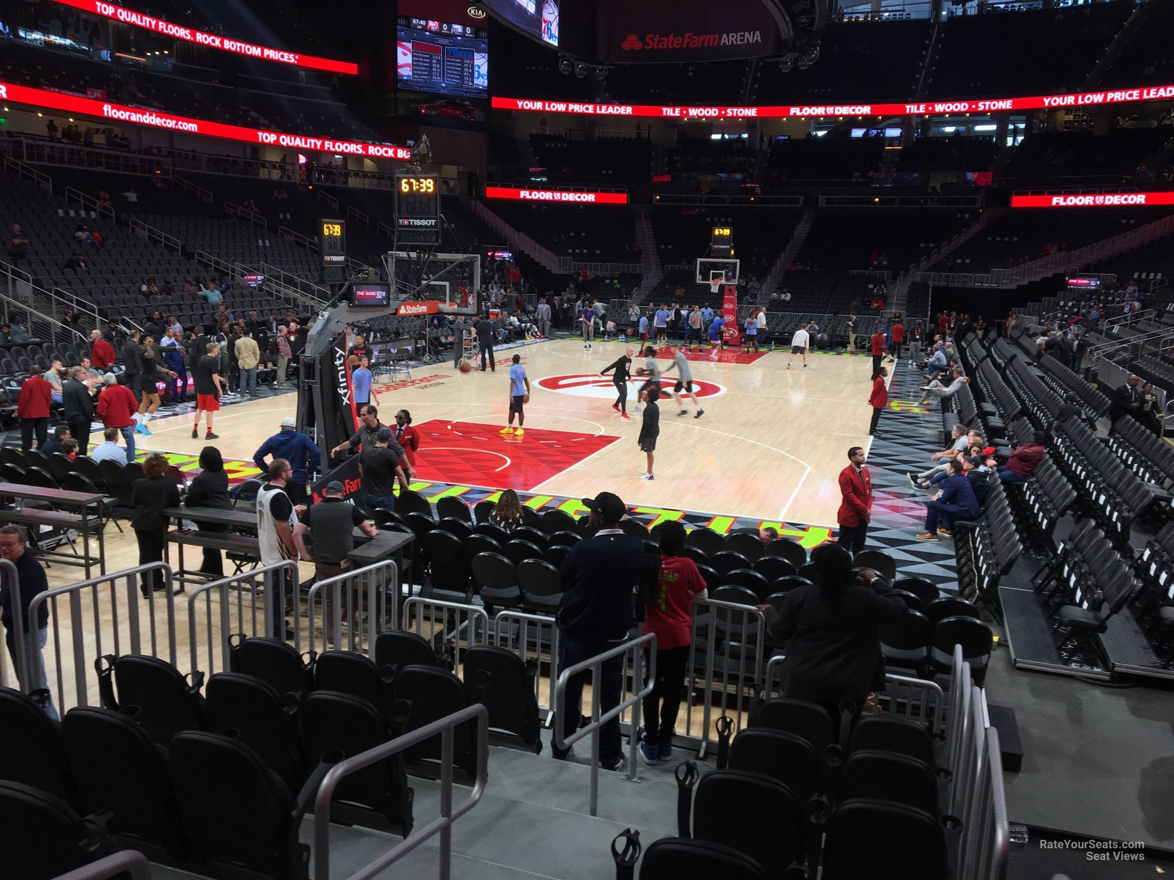 section 112l, row g seat view  for basketball - state farm arena
