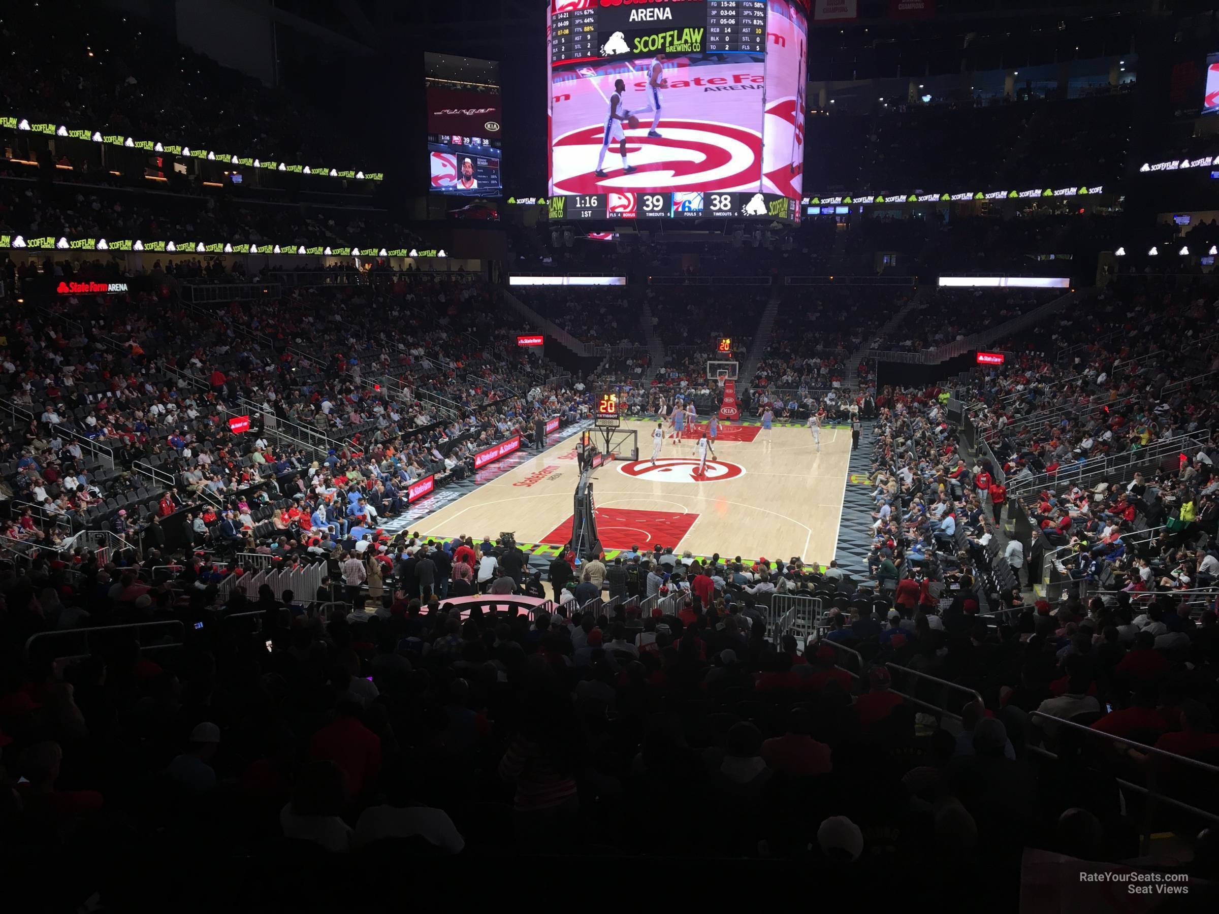 section 113, row u seat view  for basketball - state farm arena