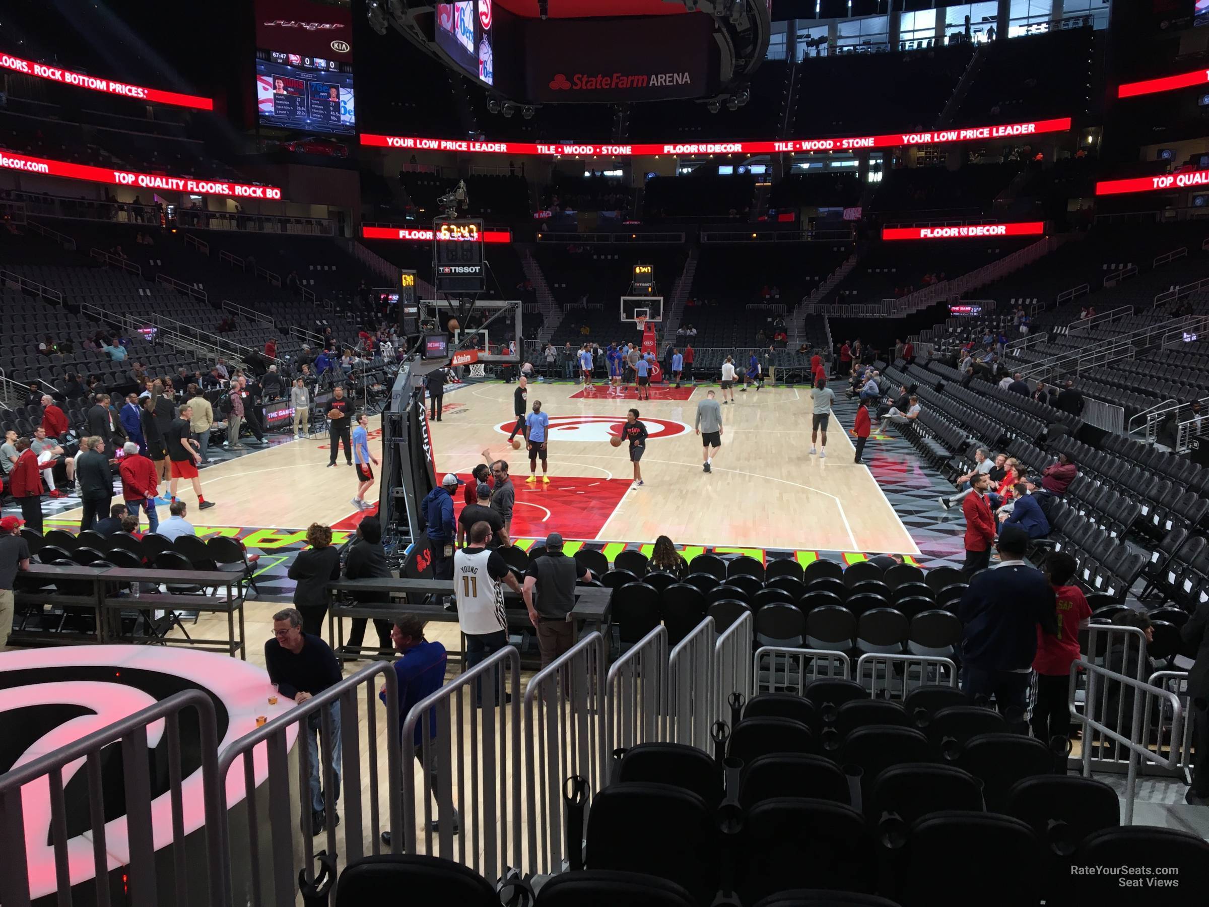 section 113l, row j seat view  for basketball - state farm arena