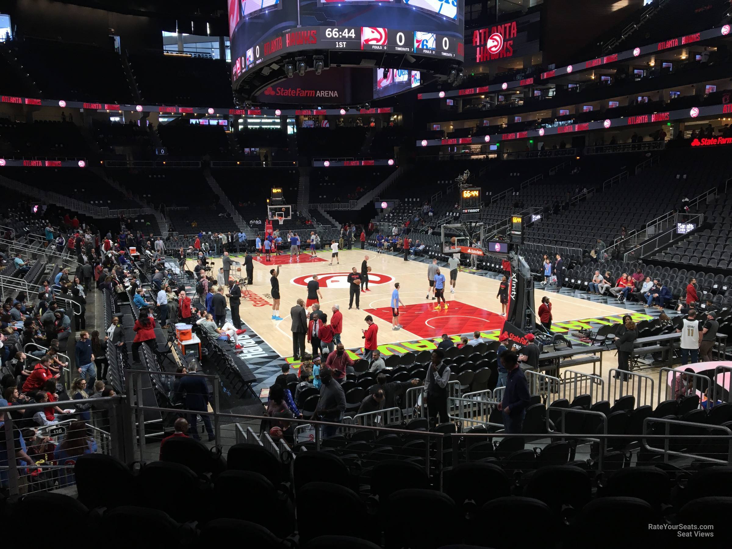 section 115, row g seat view  for basketball - state farm arena