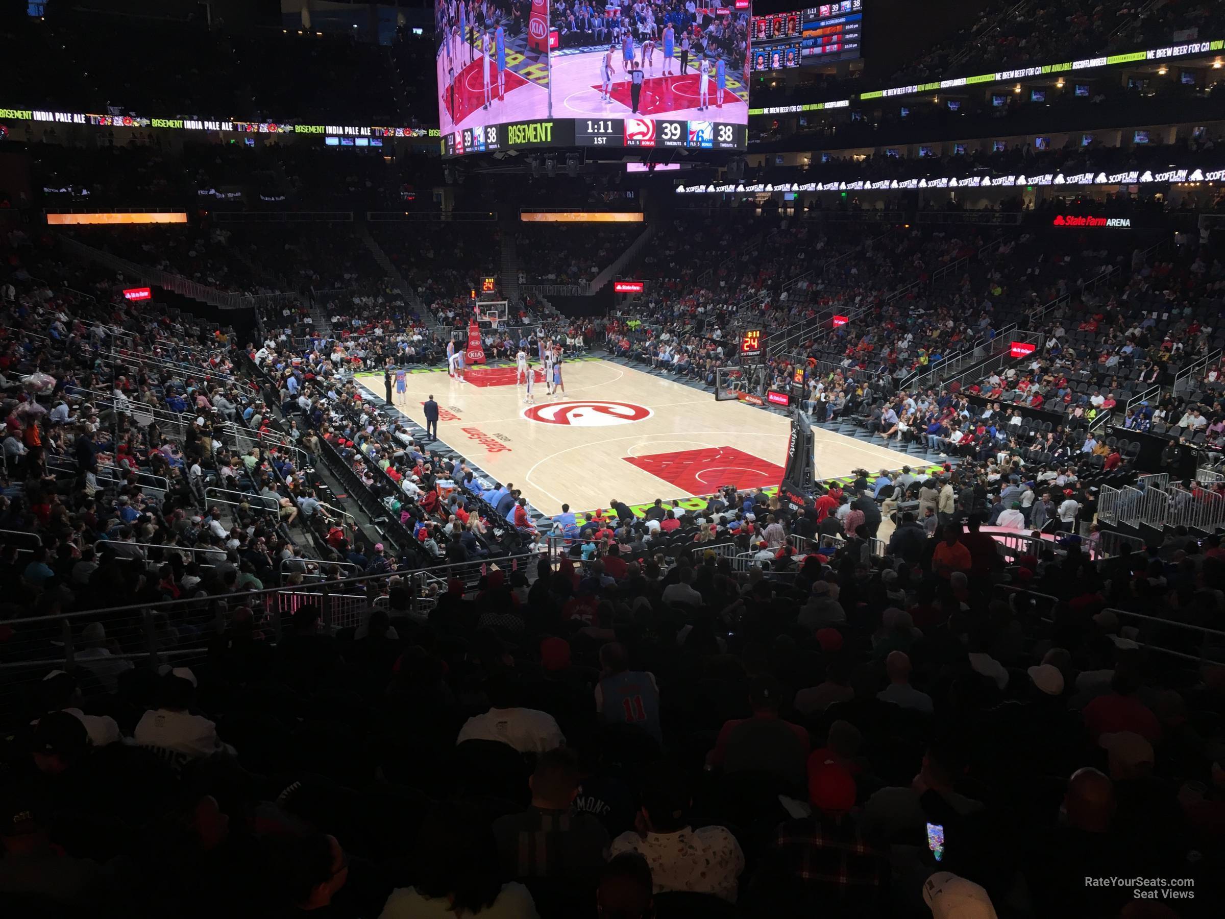 section 115, row u seat view  for basketball - state farm arena