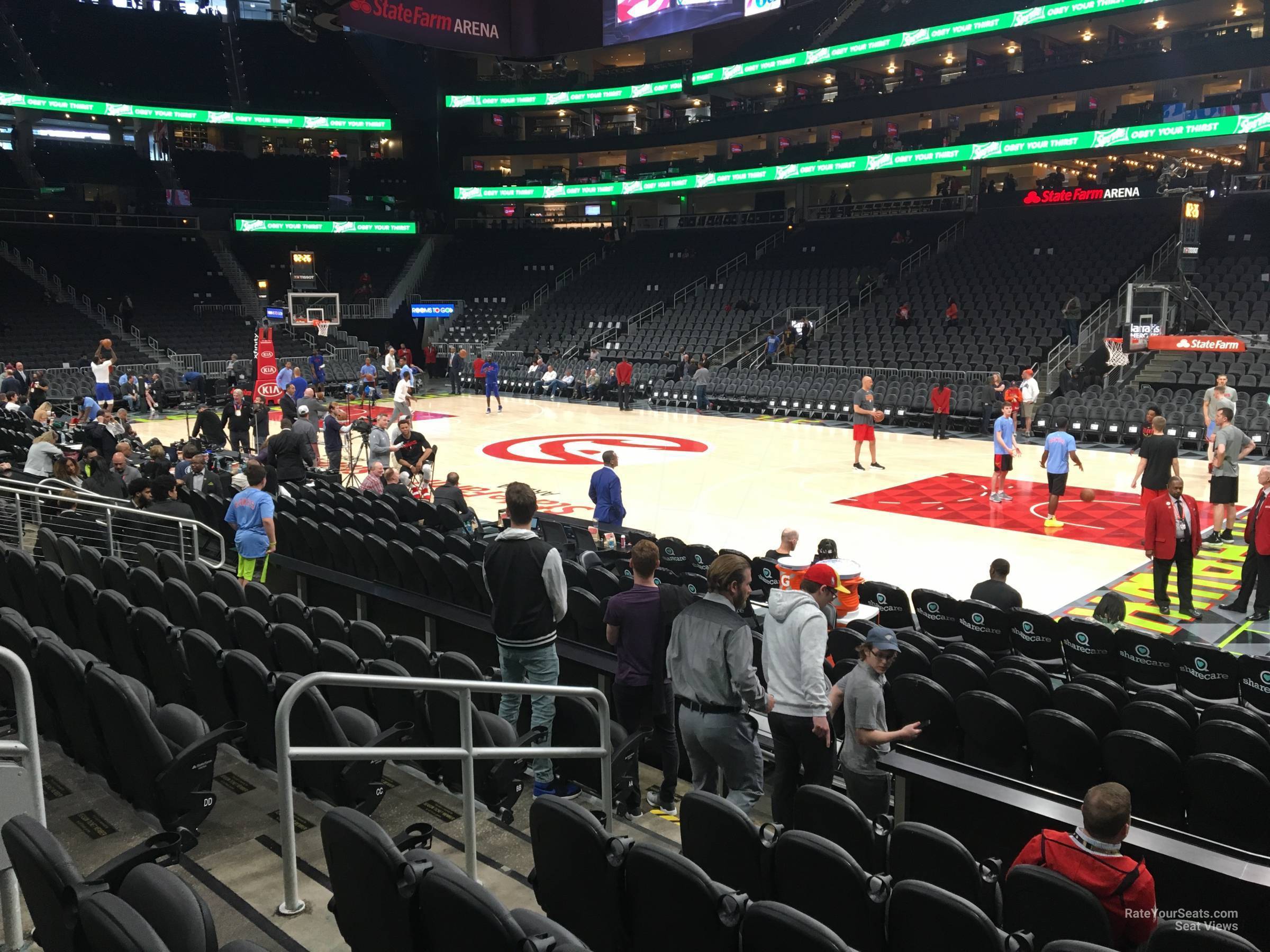 section 117, row g seat view for basketball - state farm arena