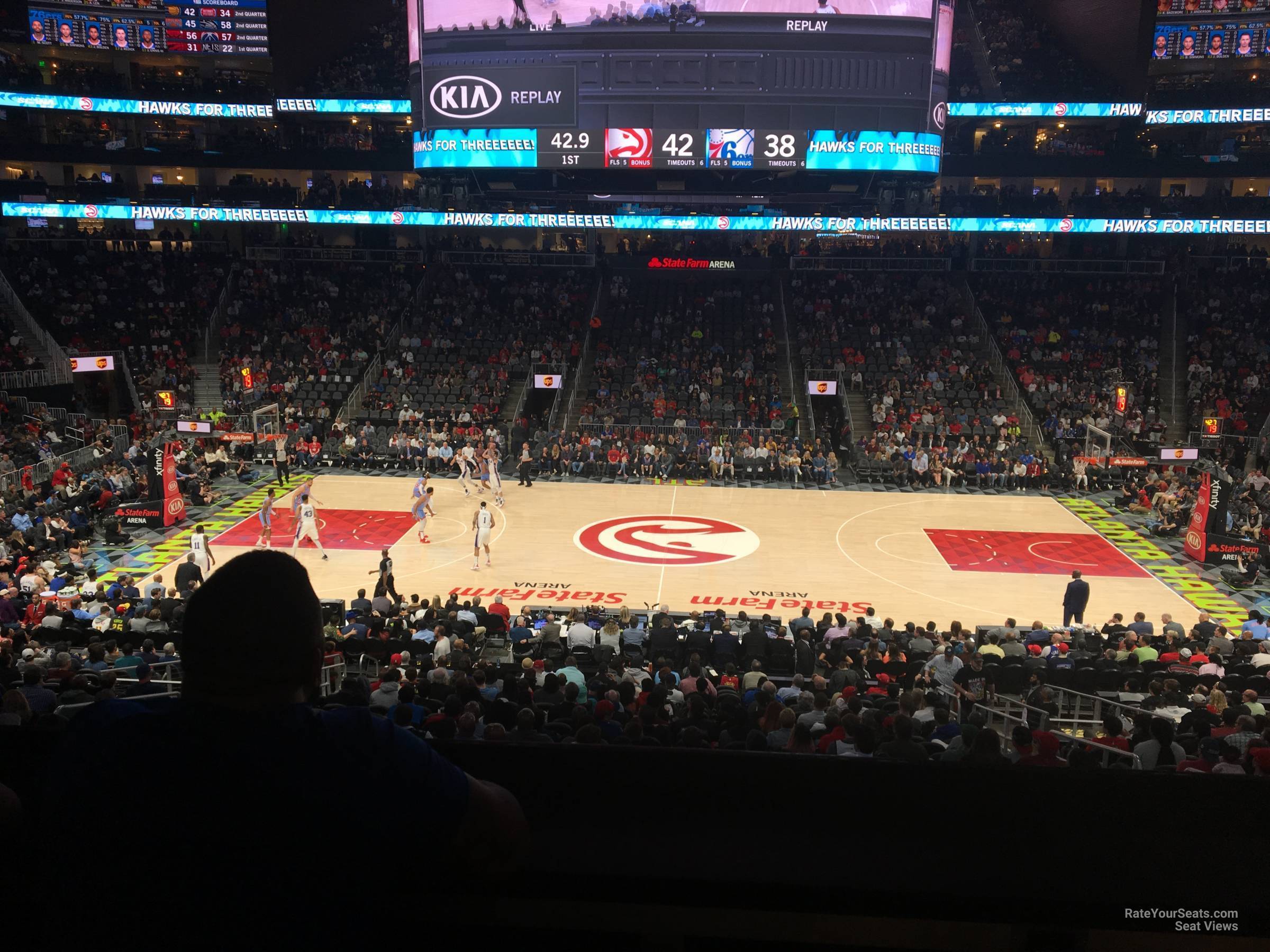 section 119, row x seat view  for basketball - state farm arena
