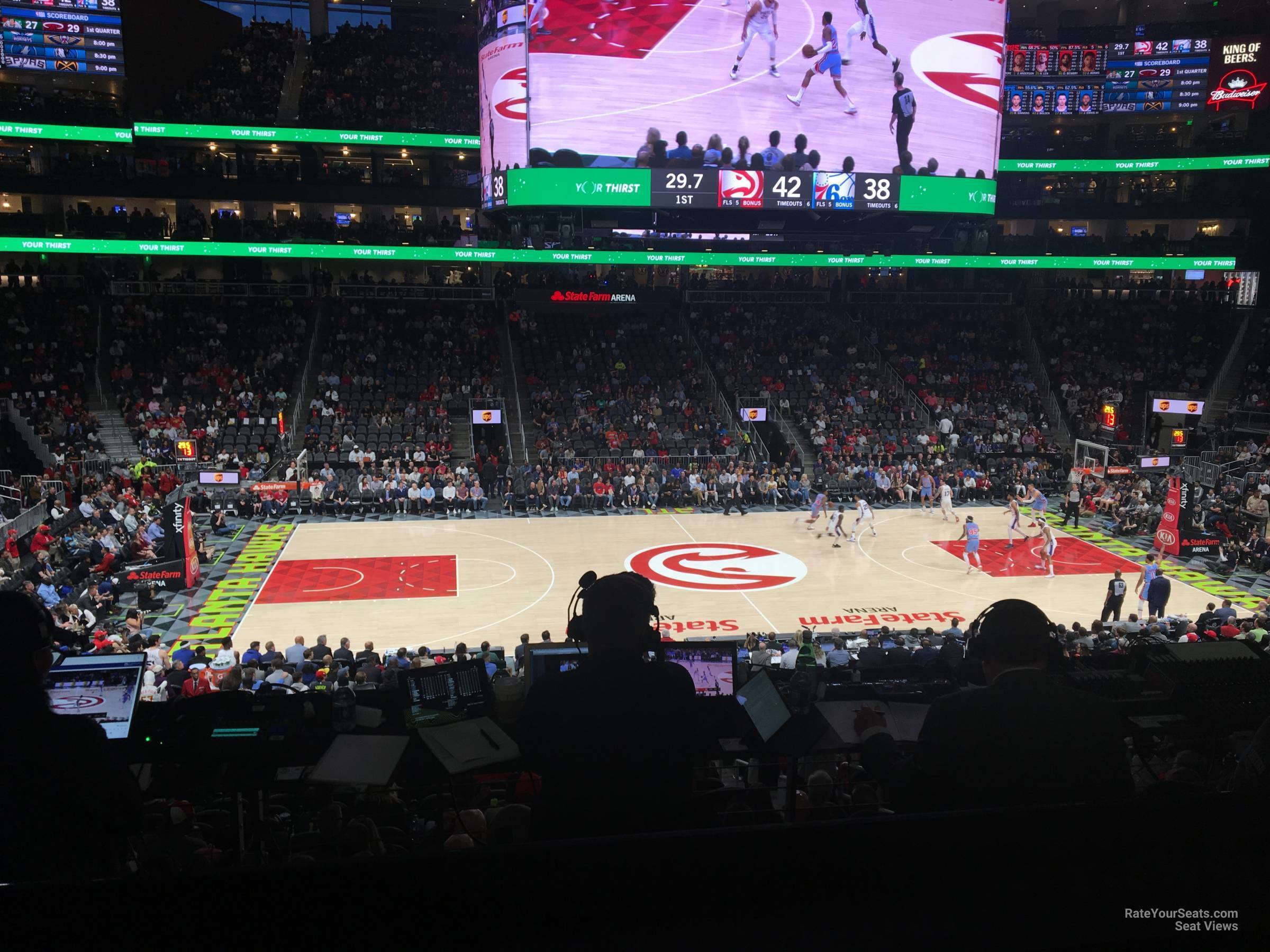 section 120, row x seat view  for basketball - state farm arena