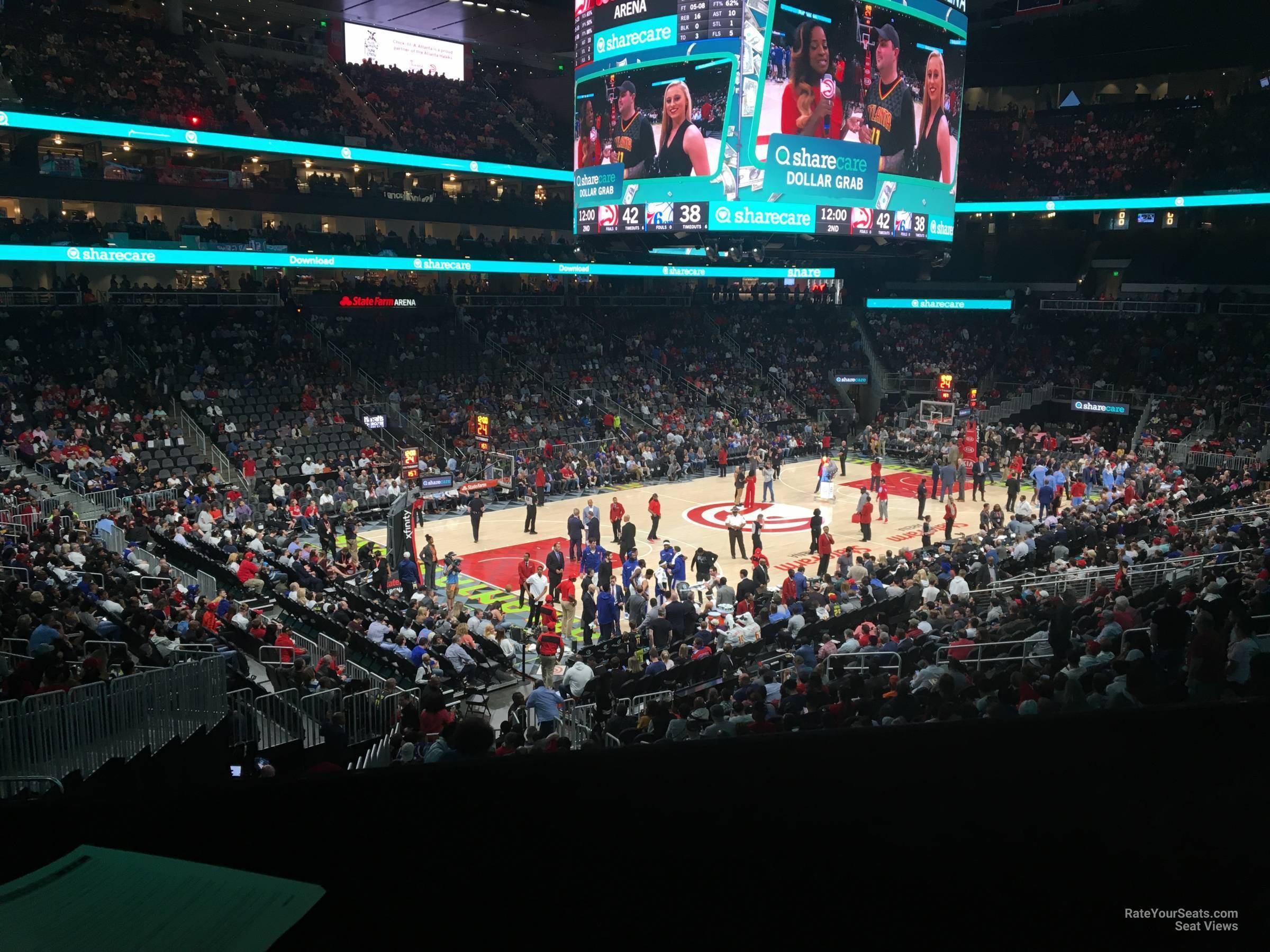 section 122, row x seat view  for basketball - state farm arena