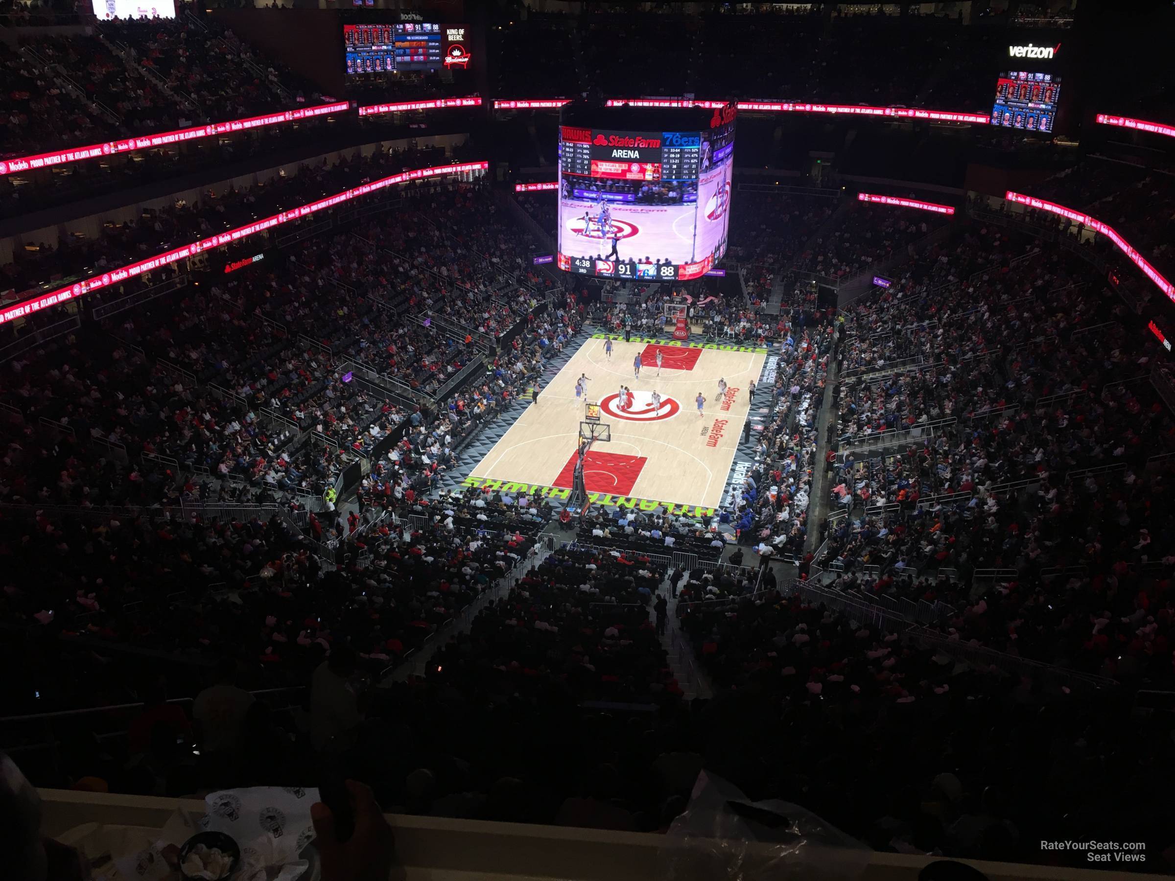 section 202, row n seat view  for basketball - state farm arena