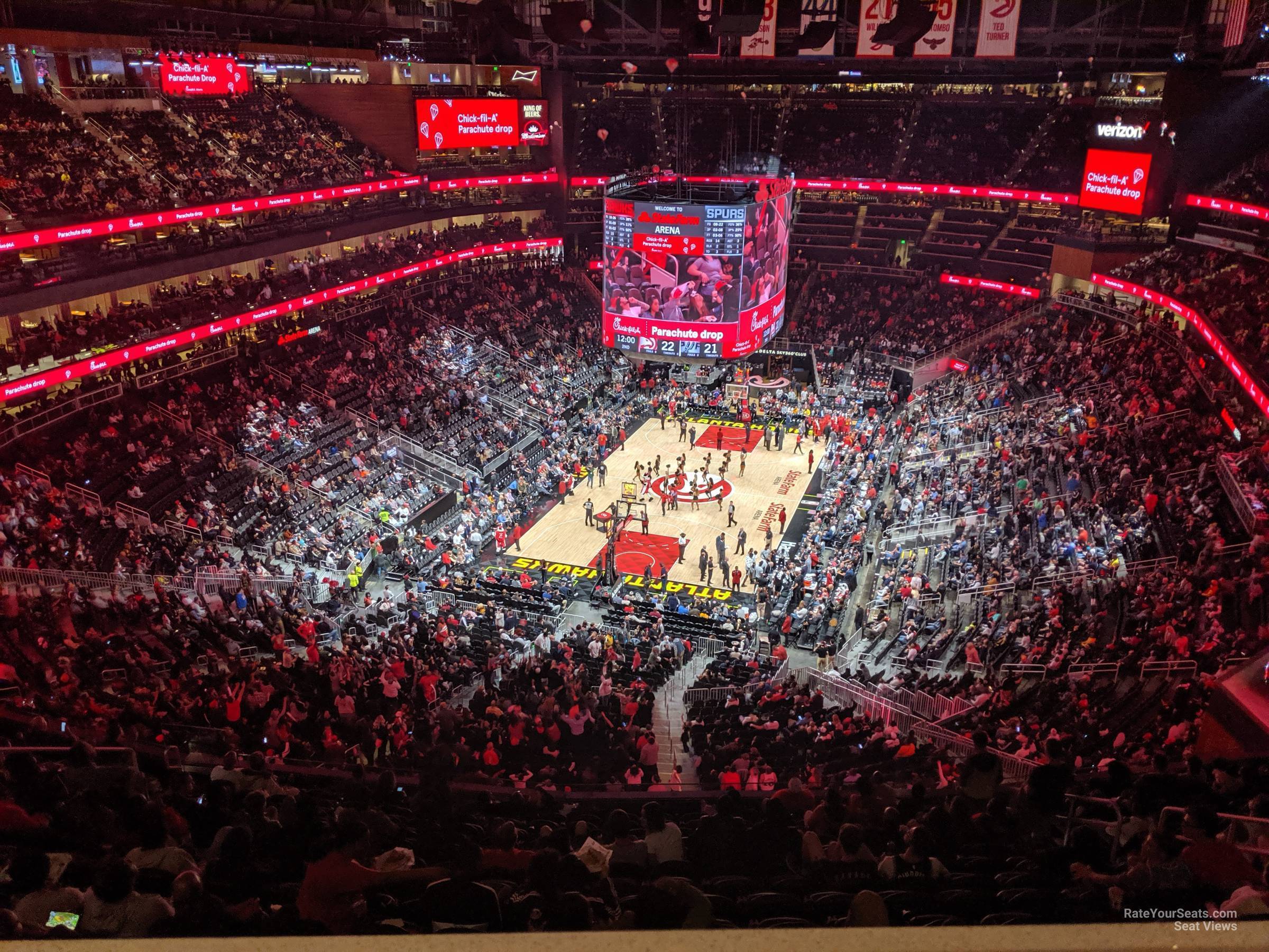 section 202, row q seat view  for basketball - state farm arena