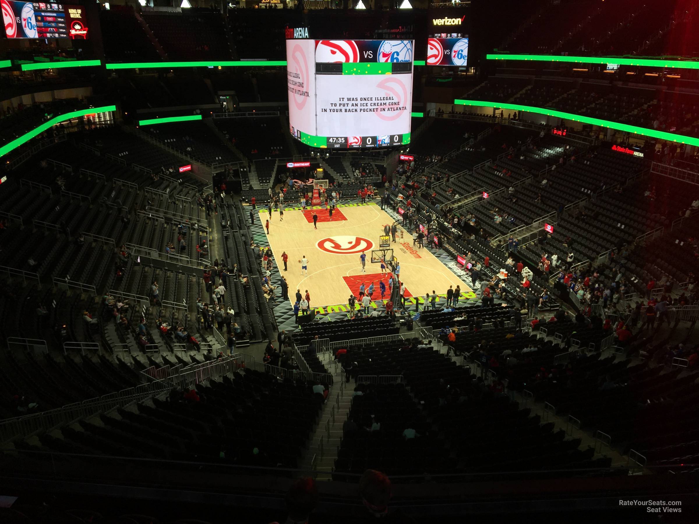 section 204, row g seat view  for basketball - state farm arena