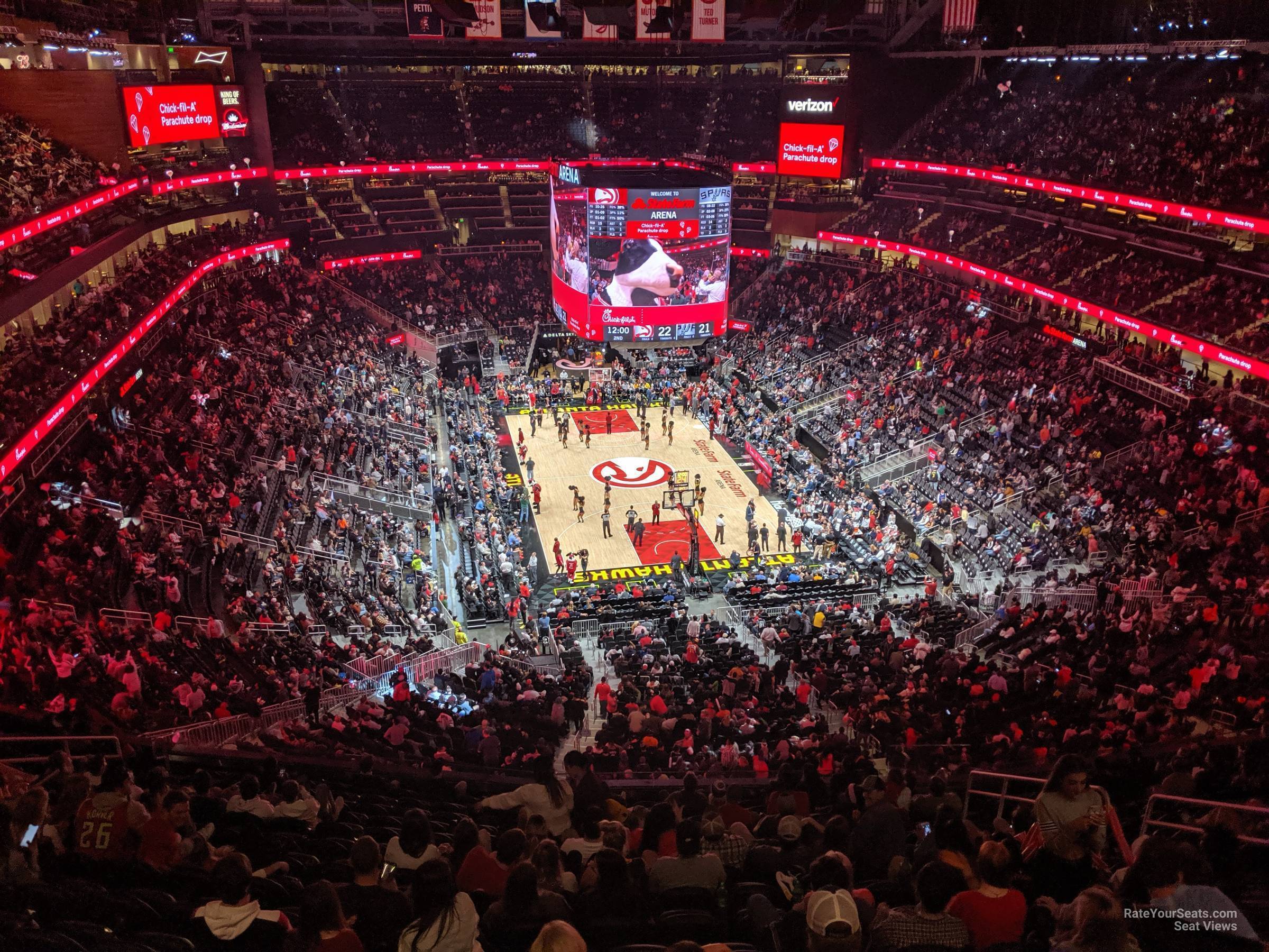 section 204, row q seat view  for basketball - state farm arena