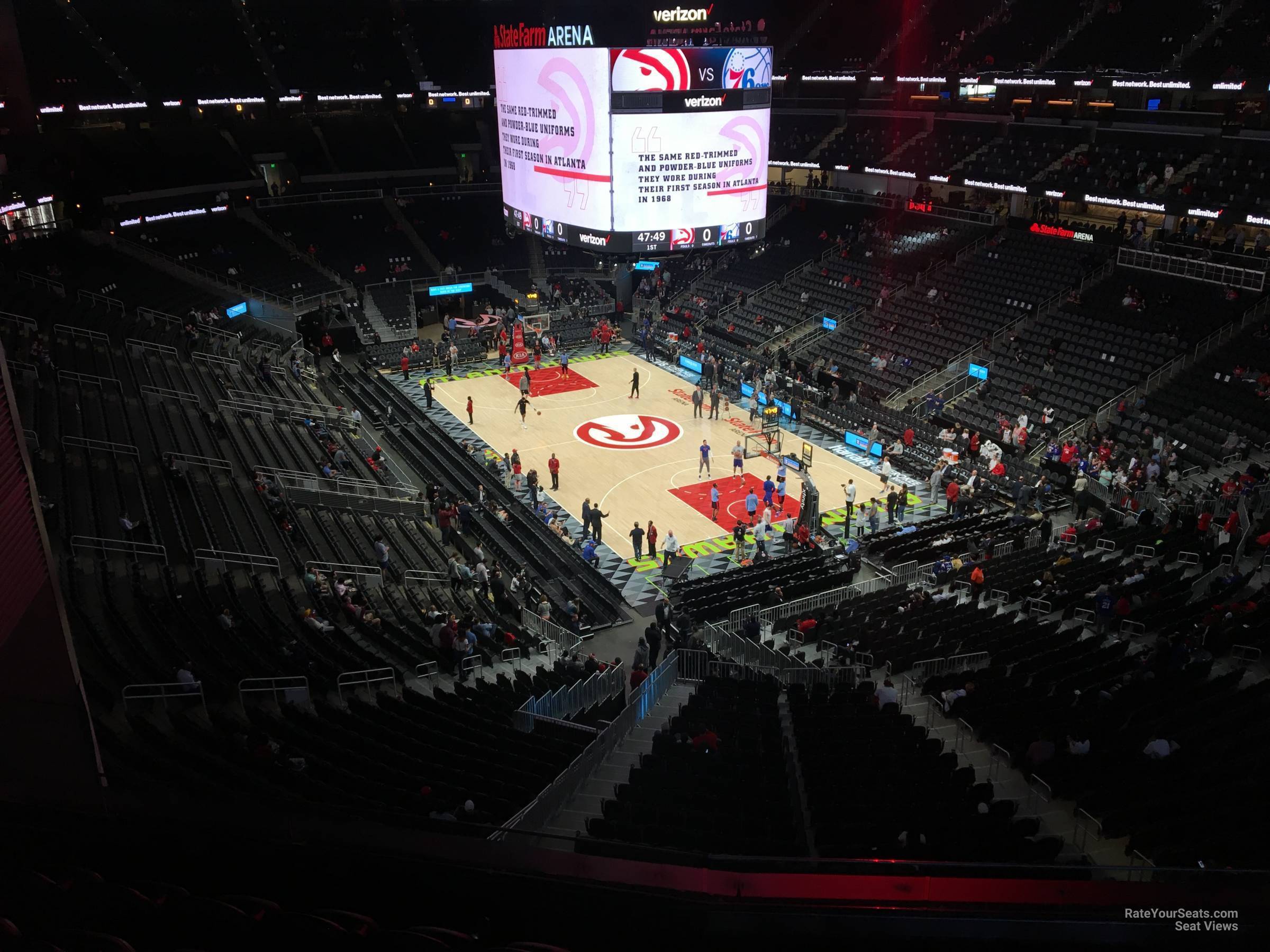 section 205, row g seat view  for basketball - state farm arena