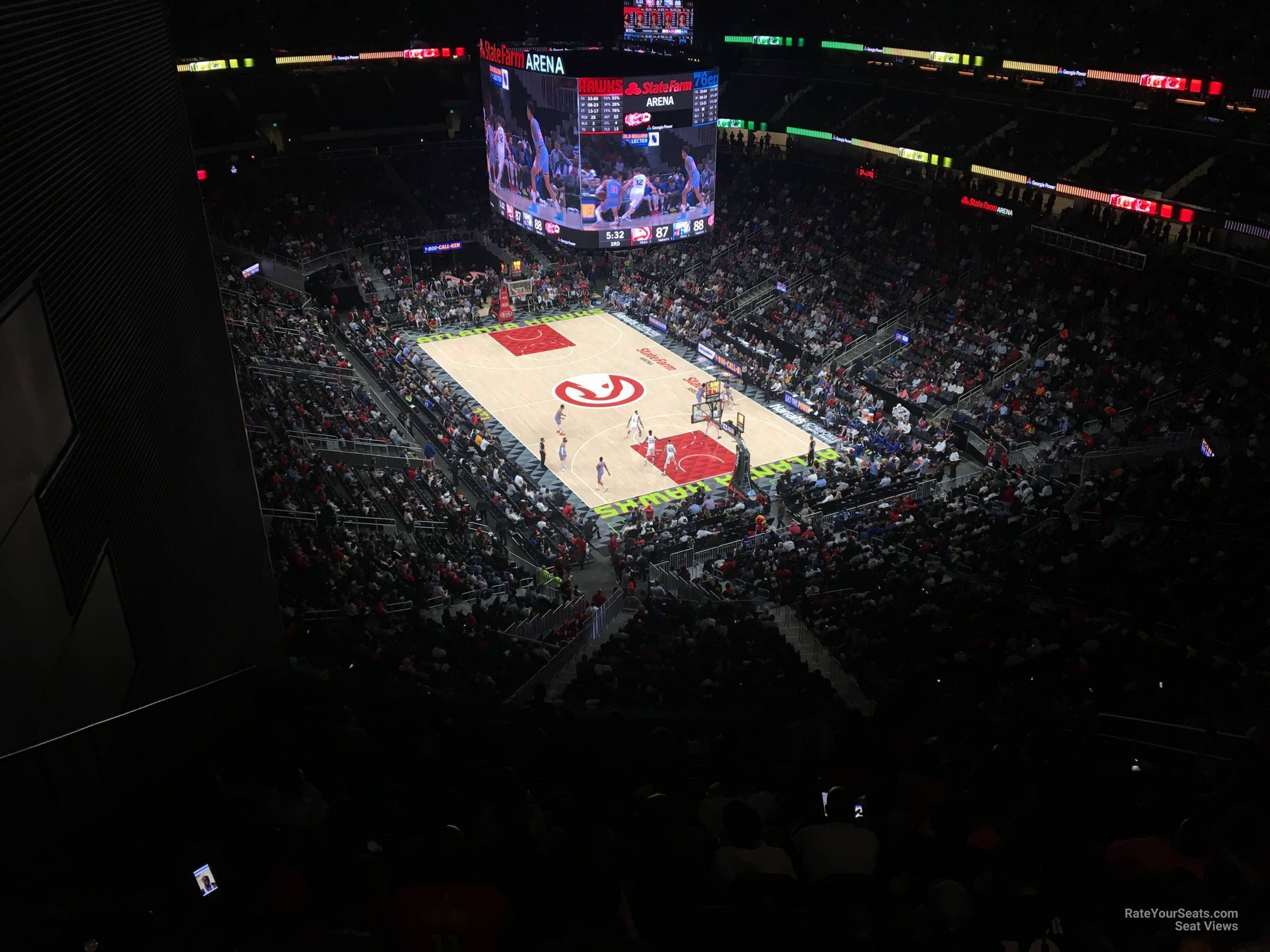 section 205, row n seat view  for basketball - state farm arena