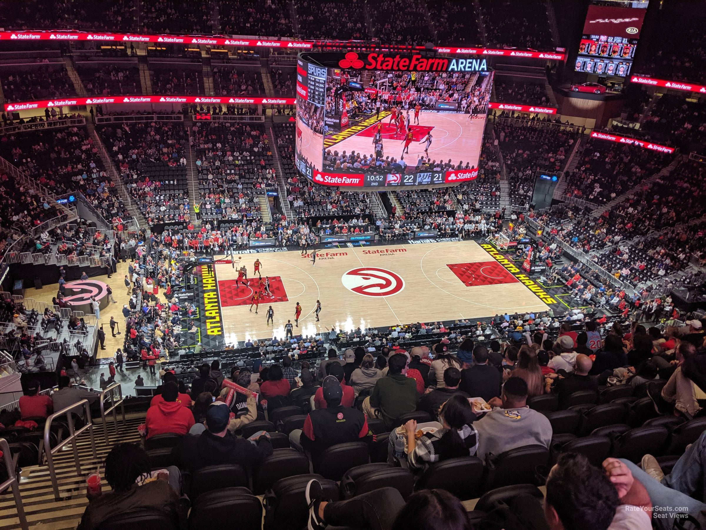 section 210, row n seat view  for basketball - state farm arena
