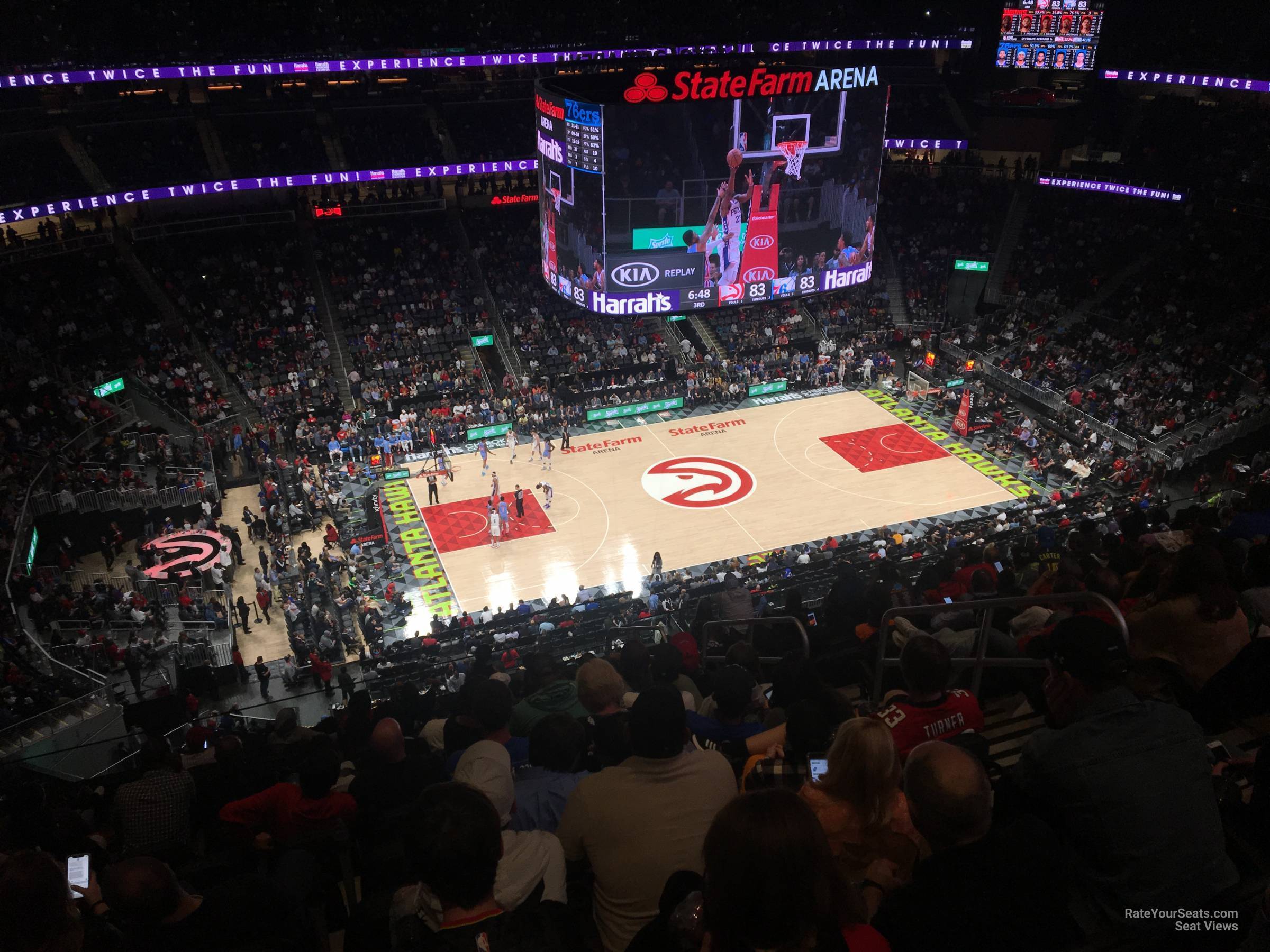 section 211, row n seat view  for basketball - state farm arena