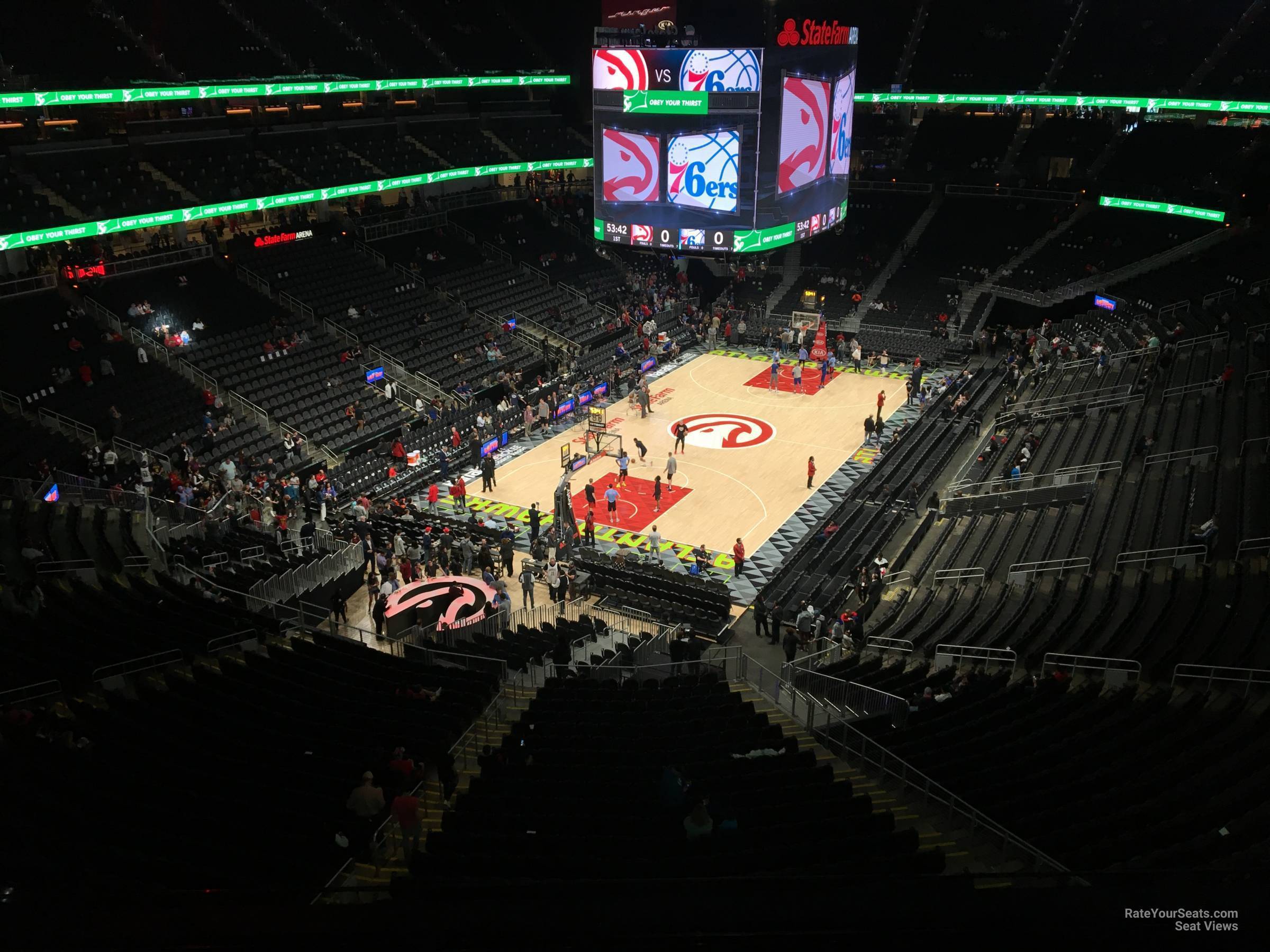 section 213, row g seat view  for basketball - state farm arena