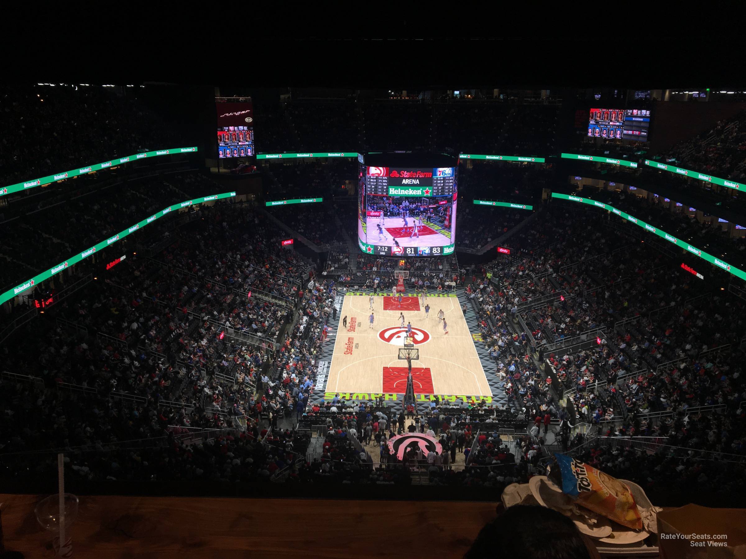 section 215, row p seat view  for basketball - state farm arena