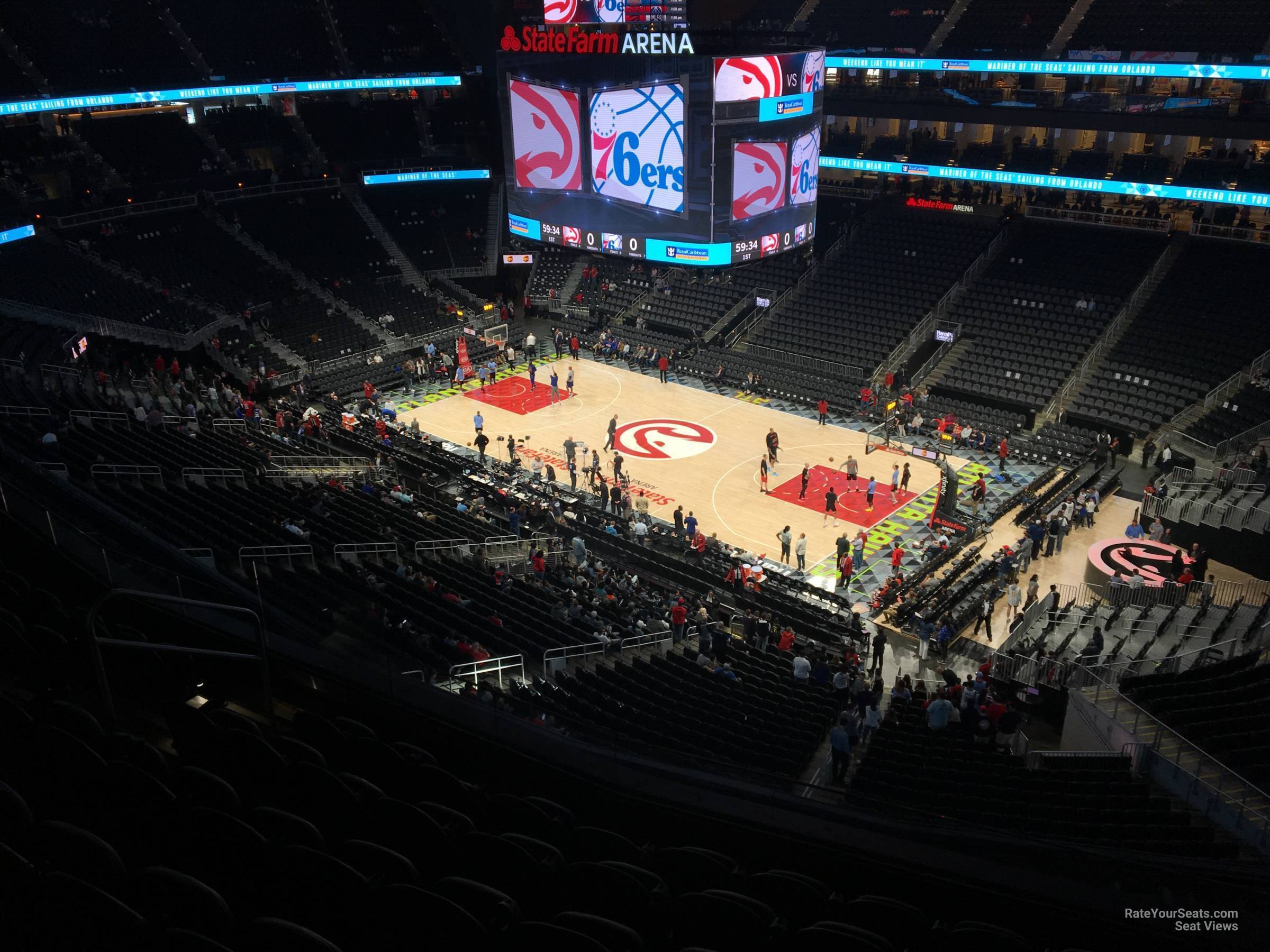 section 219, row g seat view  for basketball - state farm arena