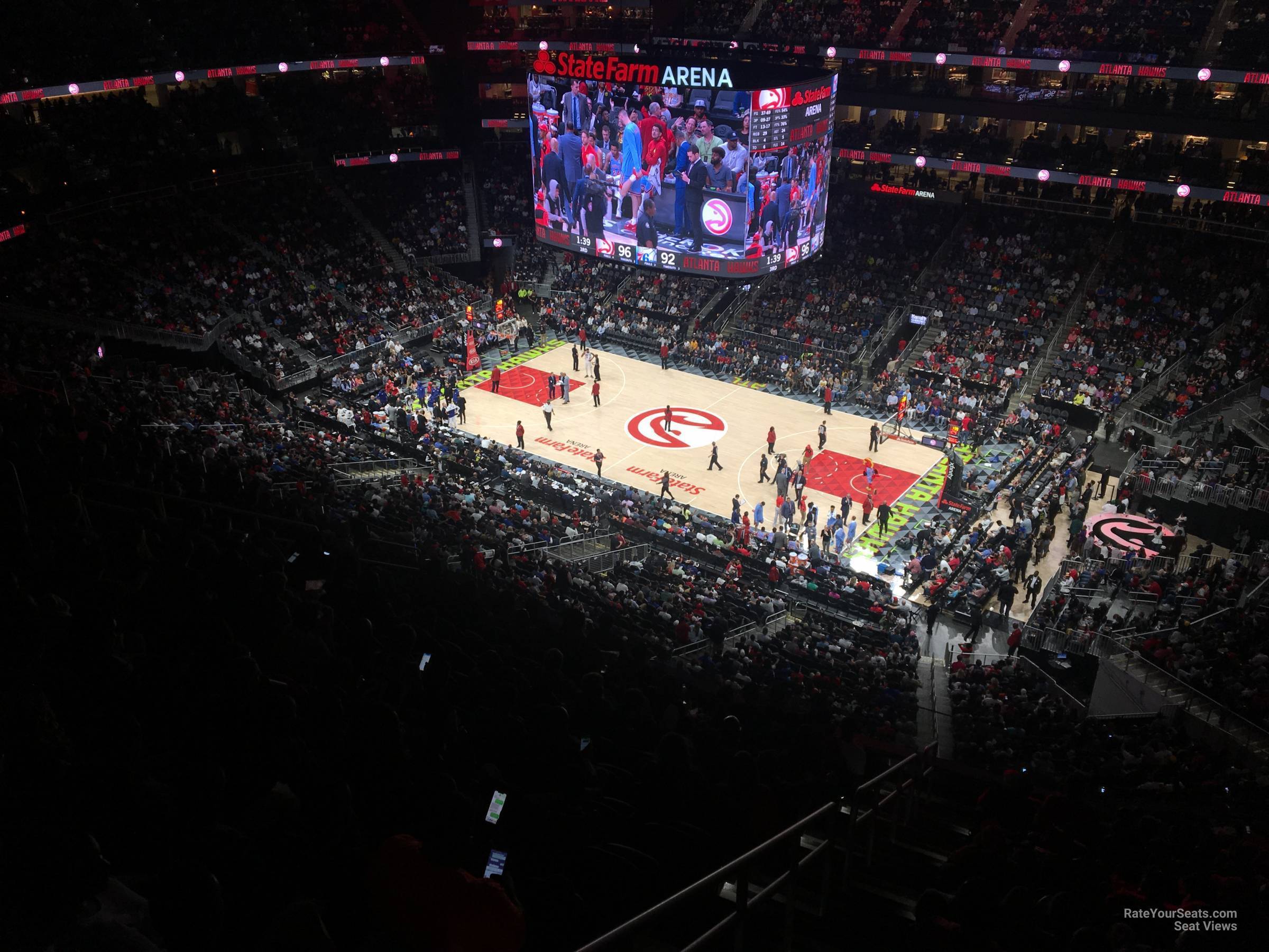 section 219, row n seat view  for basketball - state farm arena