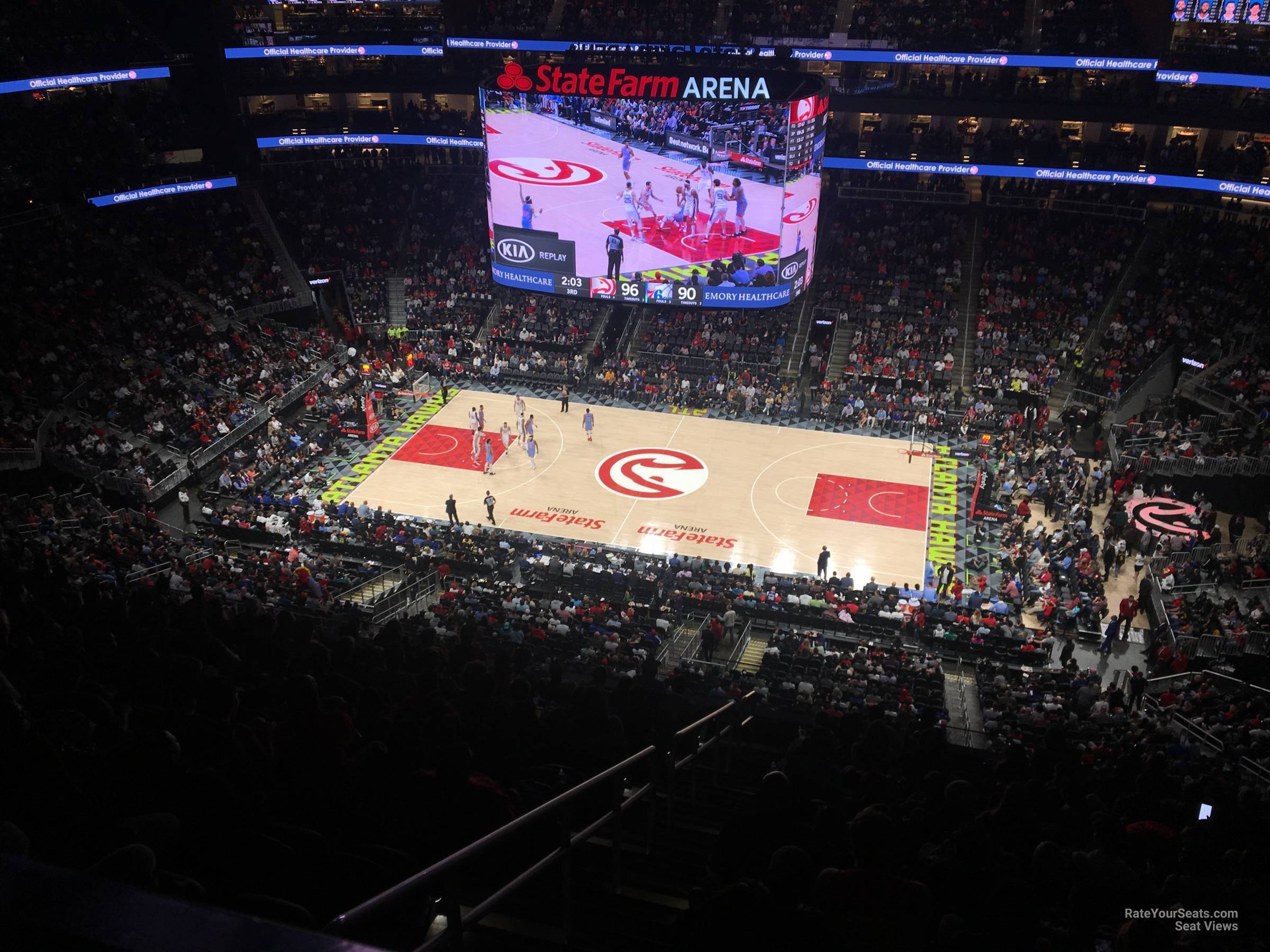 section 221, row n seat view  for basketball - state farm arena