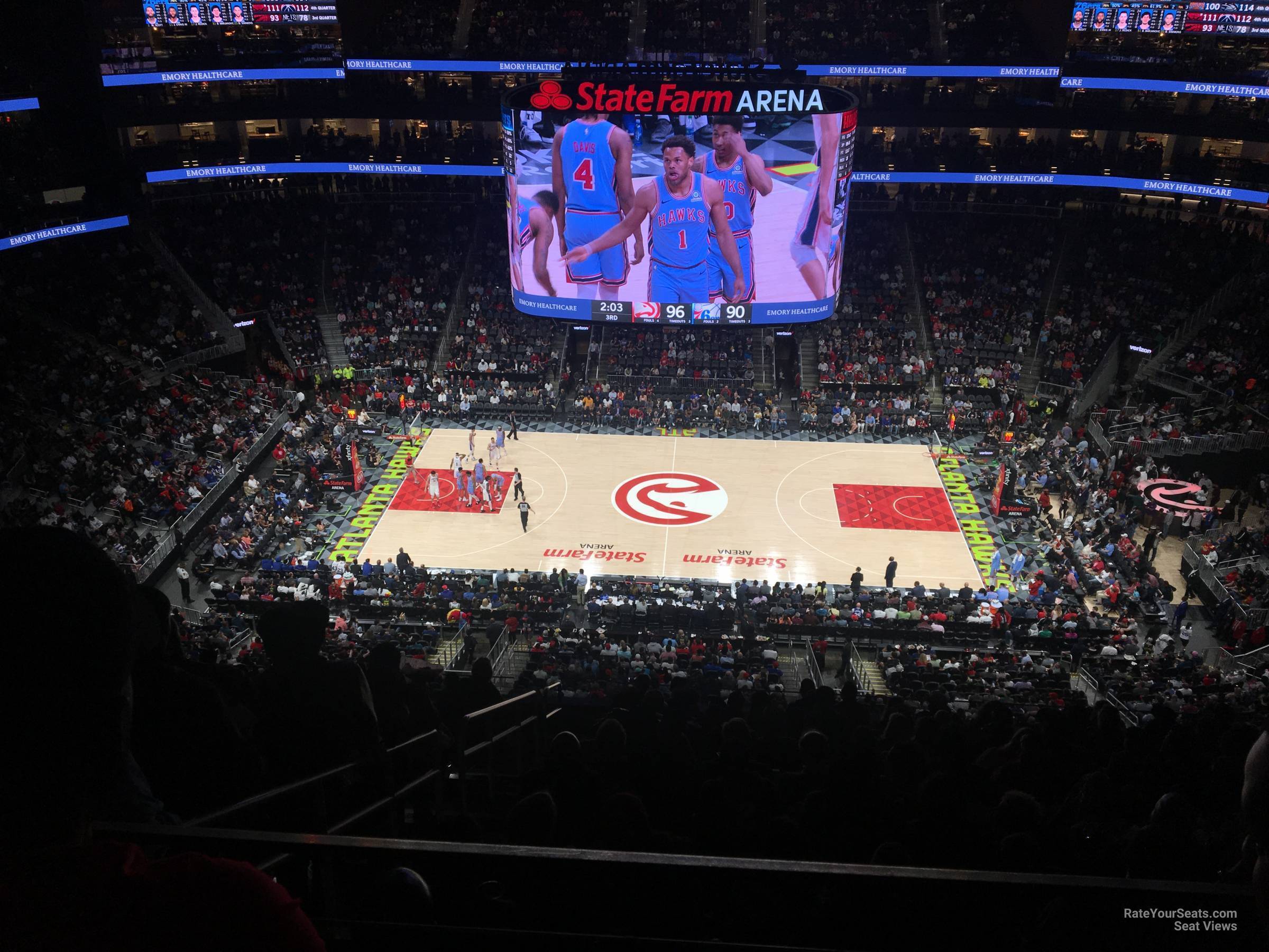 section 222, row n seat view  for basketball - state farm arena