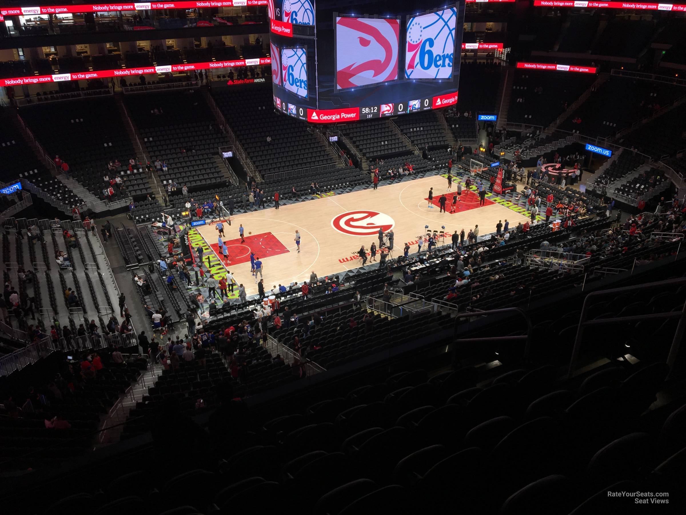 section 225, row g seat view  for basketball - state farm arena
