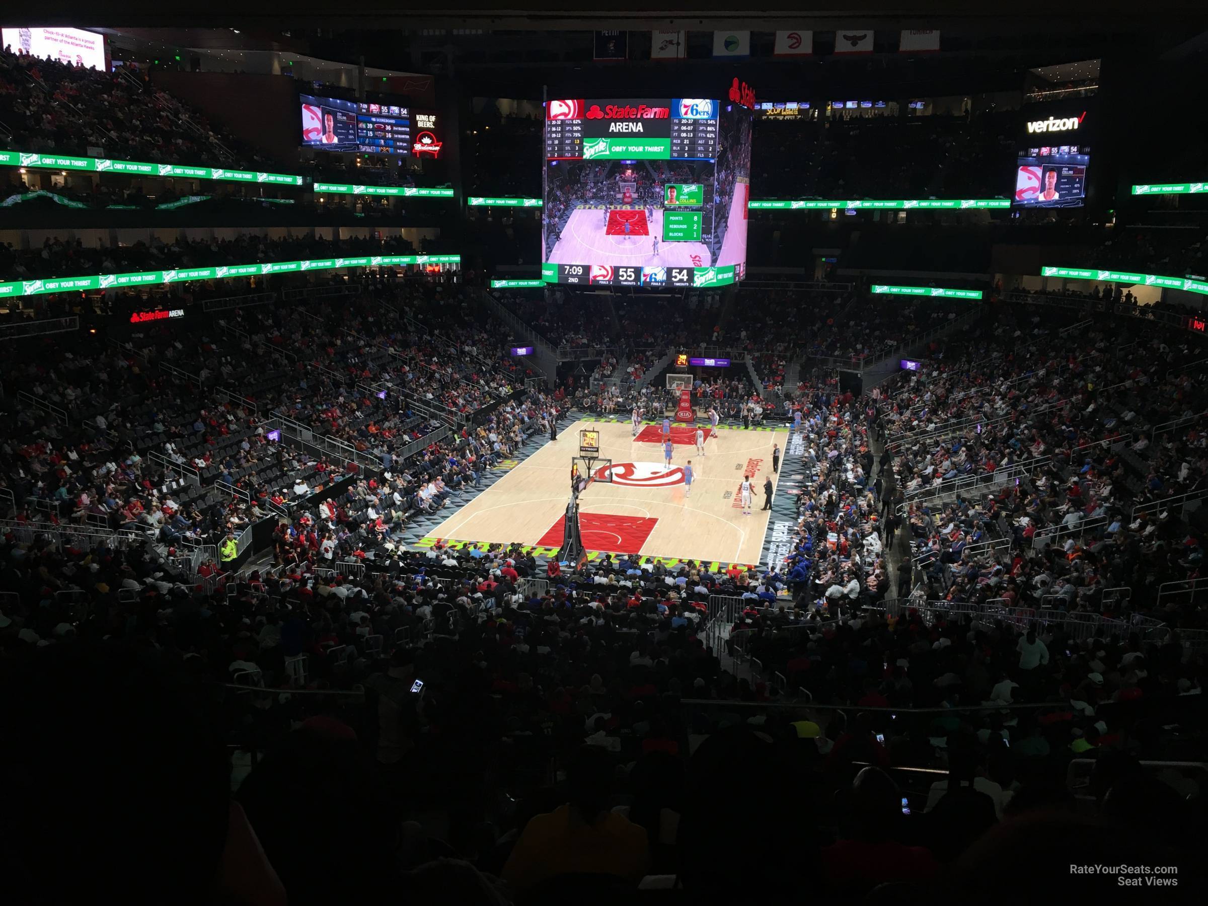 terrace 4, row j seat view  for basketball - state farm arena