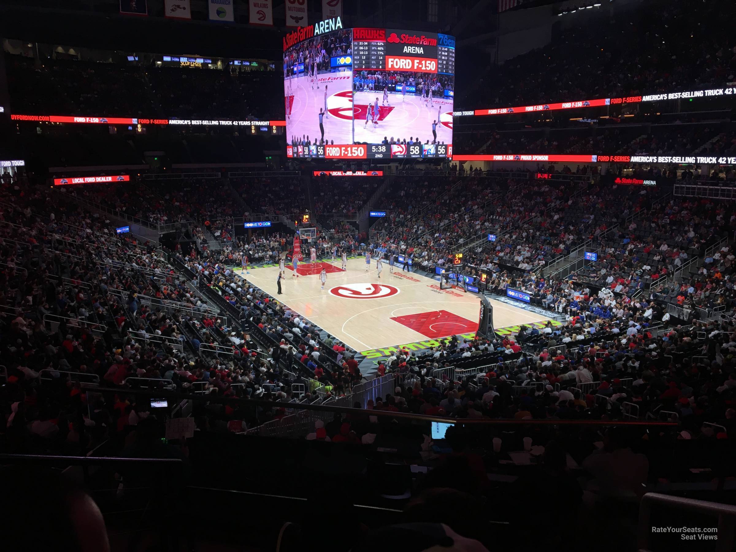 terrace 8, row j seat view  for basketball - state farm arena