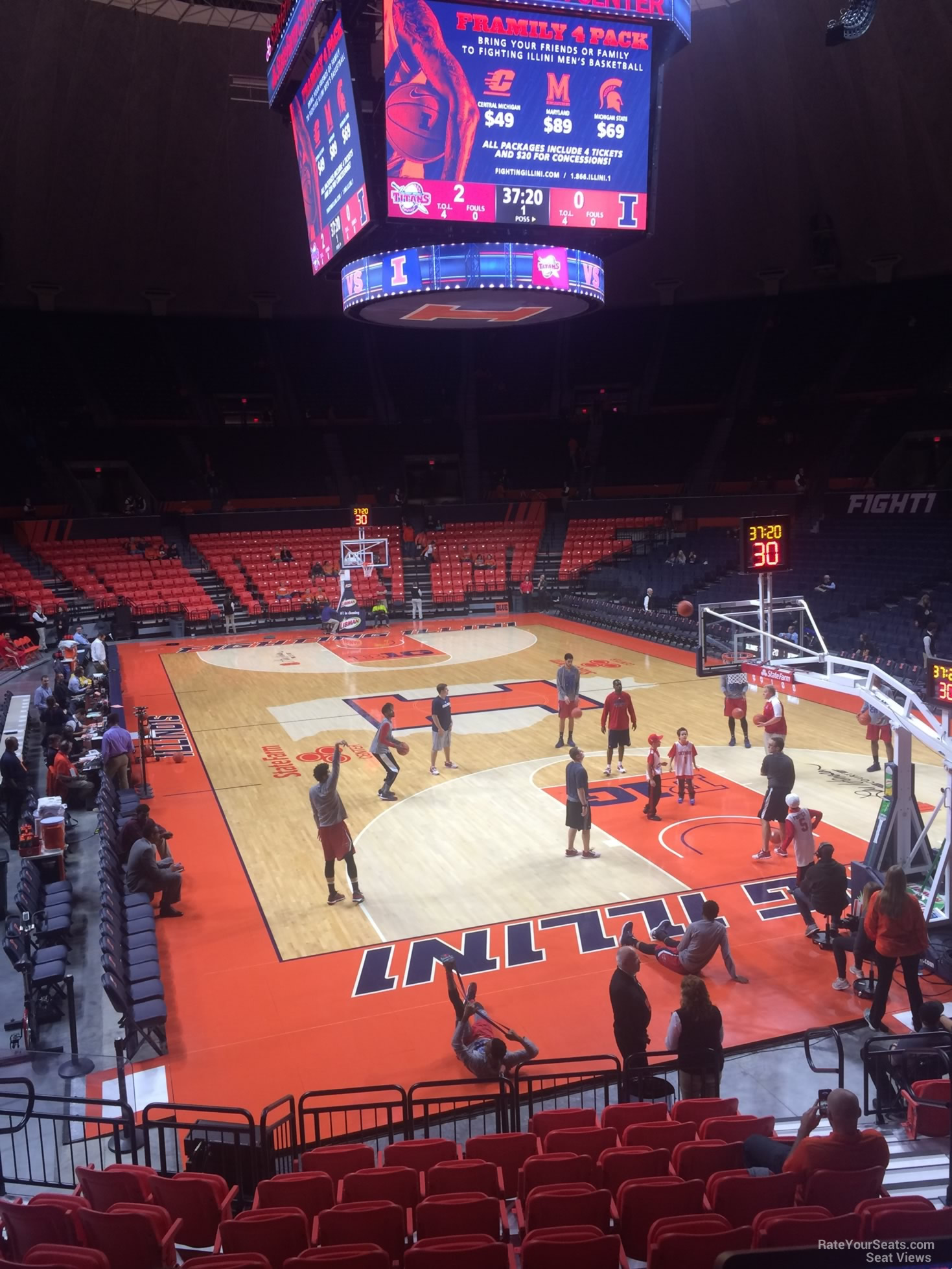 section 107, row 10 seat view  - state farm center