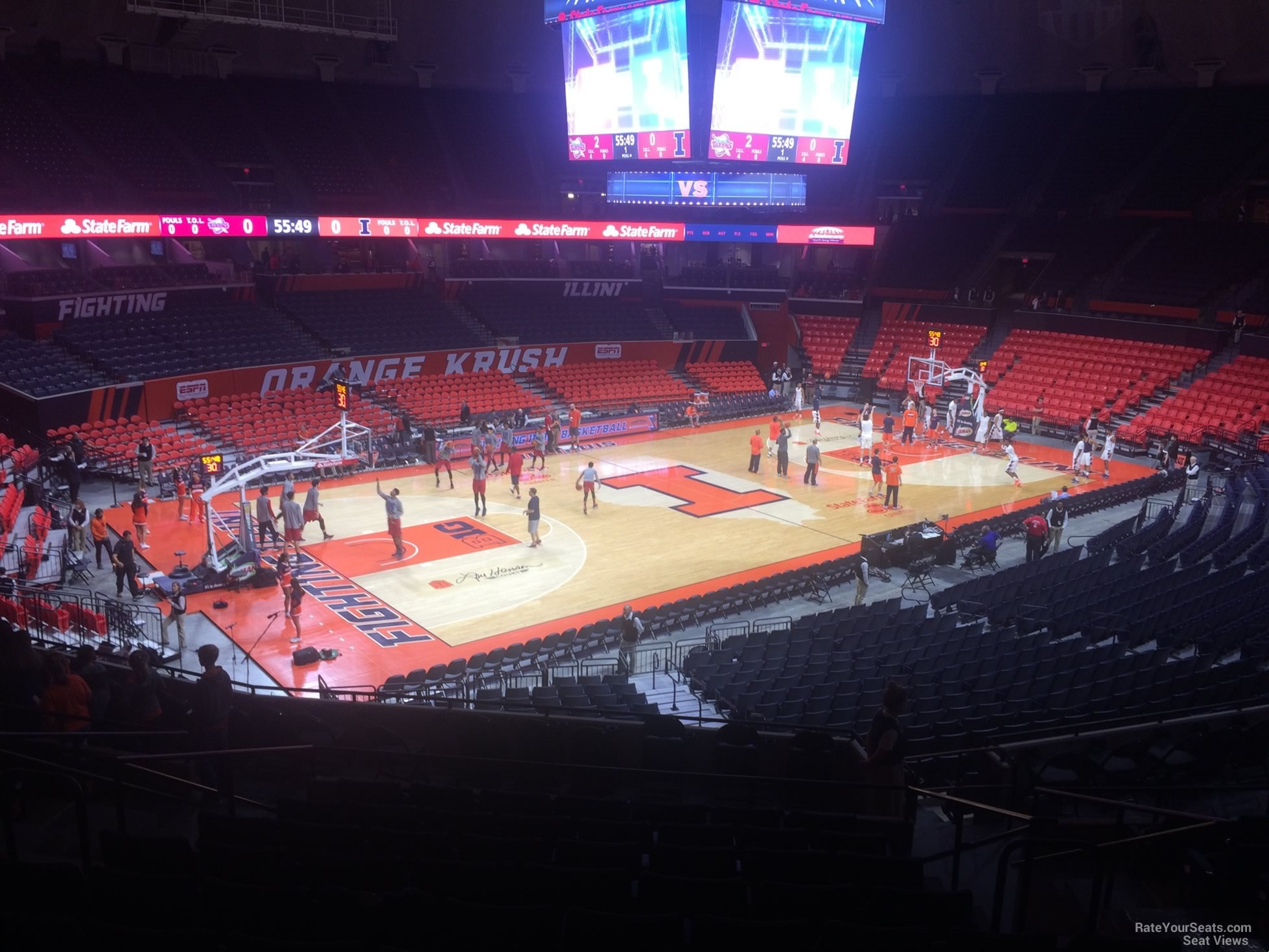 section 124, row 11 seat view  - state farm center