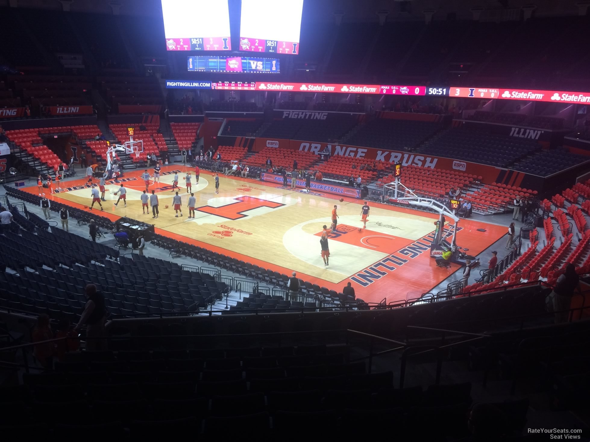section 140, row 11 seat view  - state farm center