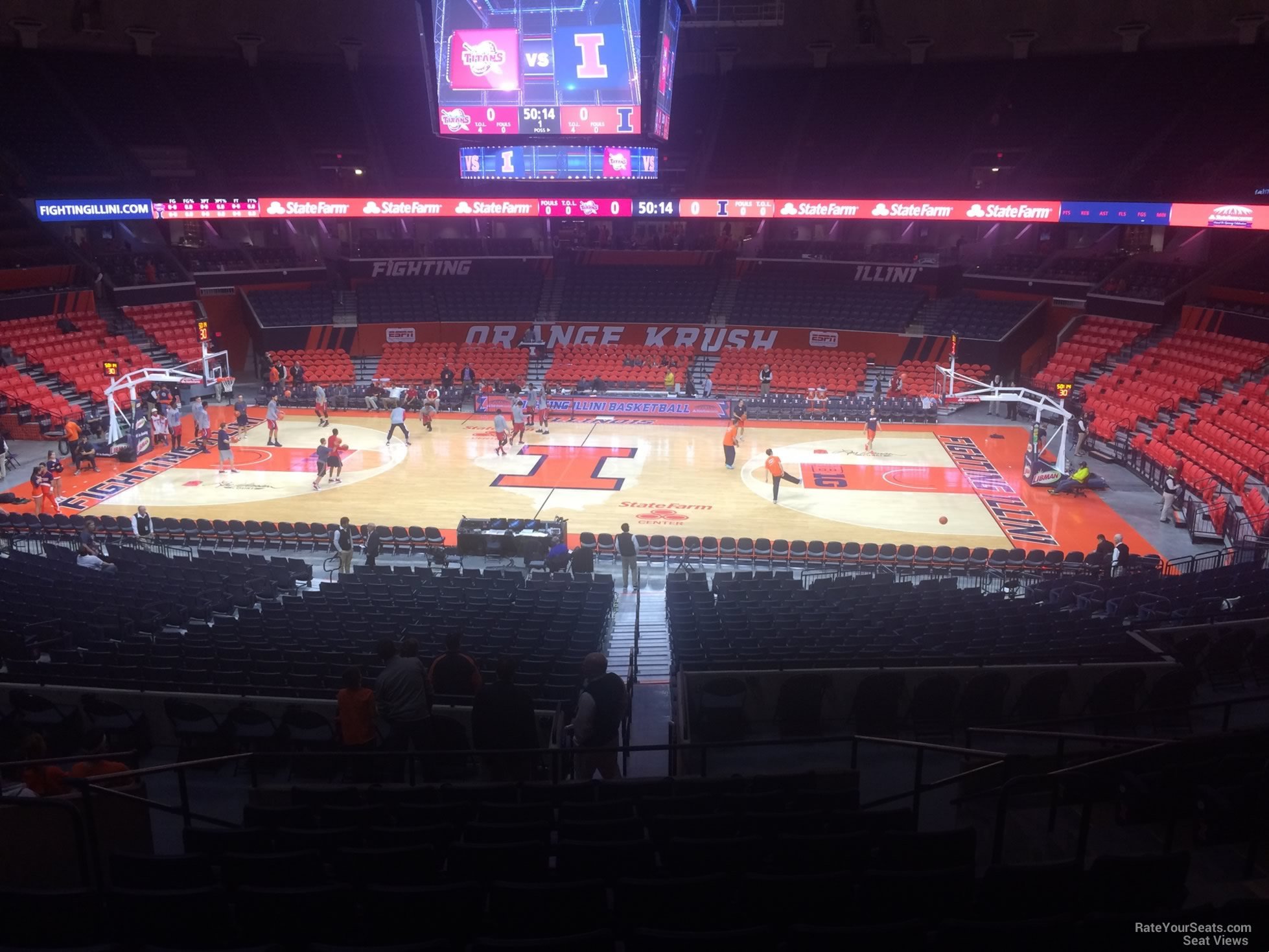 section 143, row 11 seat view  - state farm center