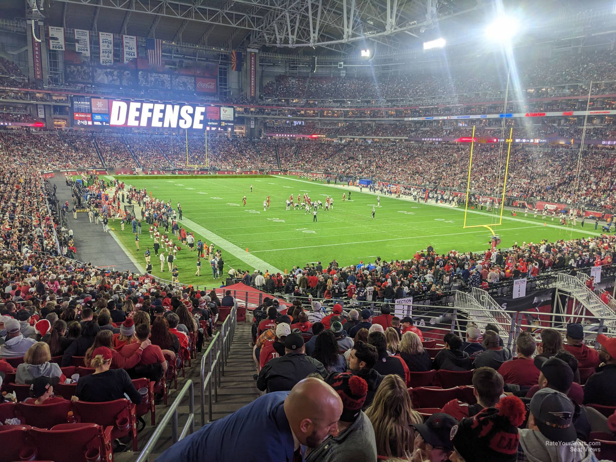 section 101, row 41 seat view  for football - state farm stadium