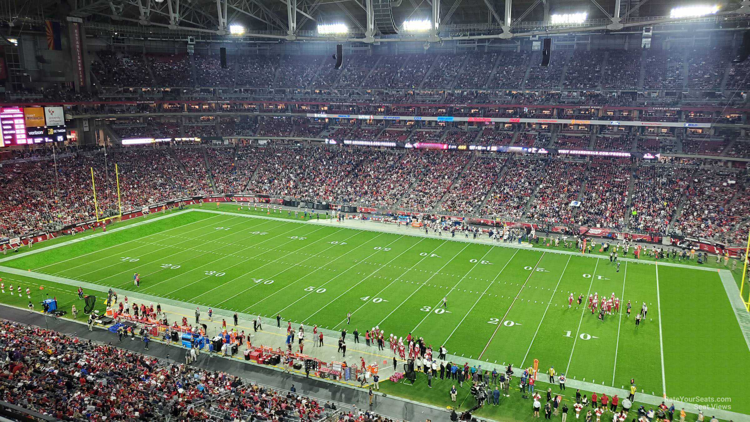 section 408, row 1 seat view  for football - state farm stadium