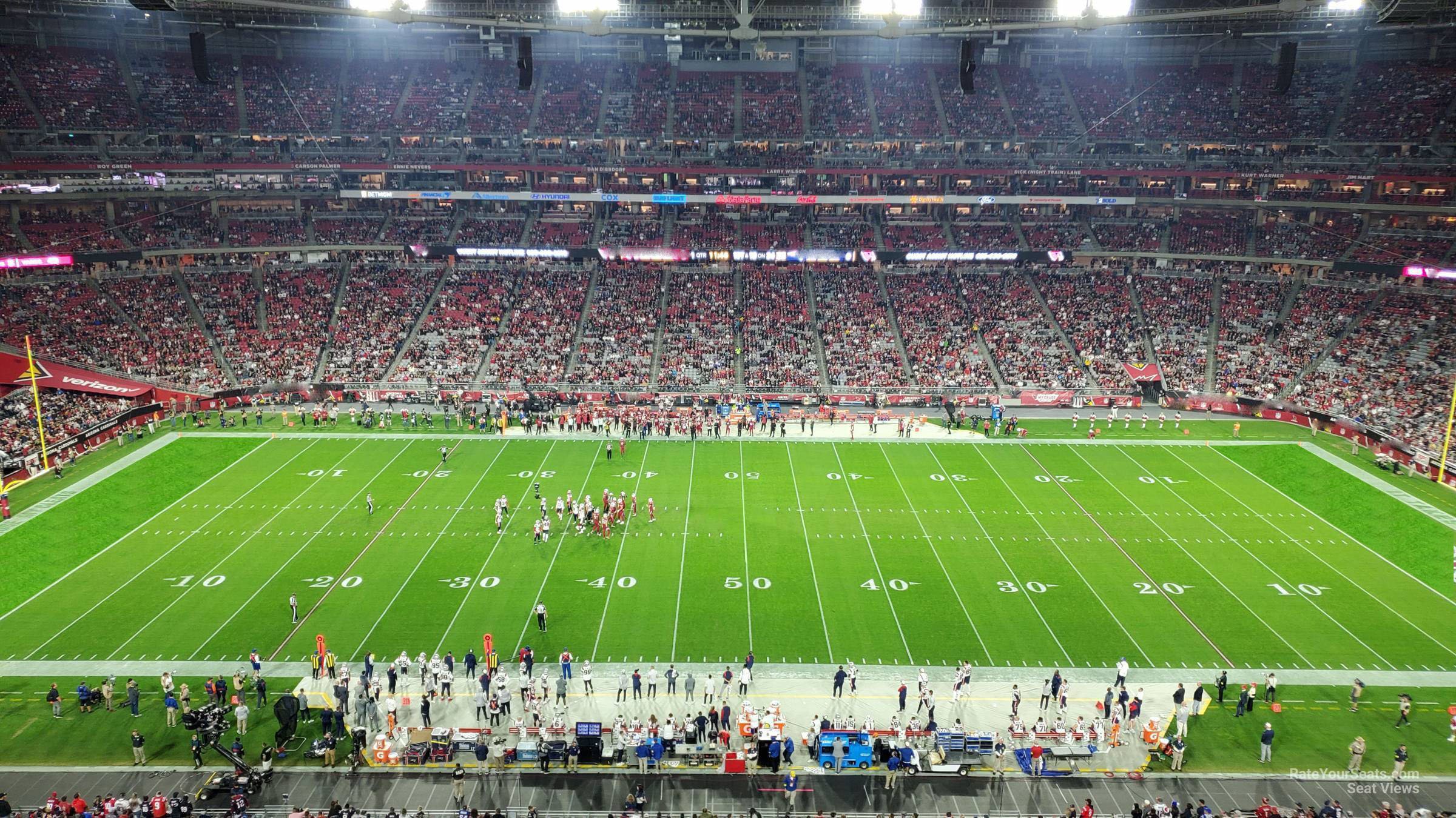 section 444, row 1 seat view  for football - state farm stadium