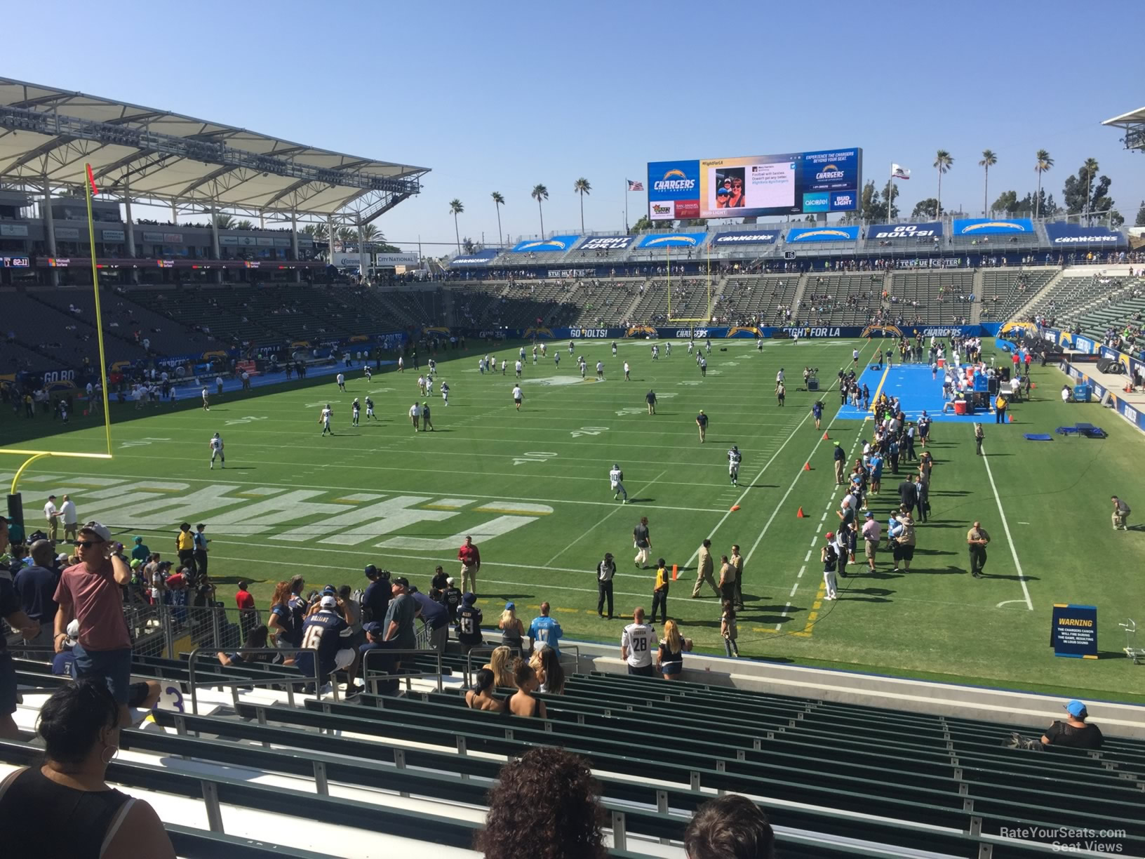 section 140, row z seat view for football - dignity health sports park