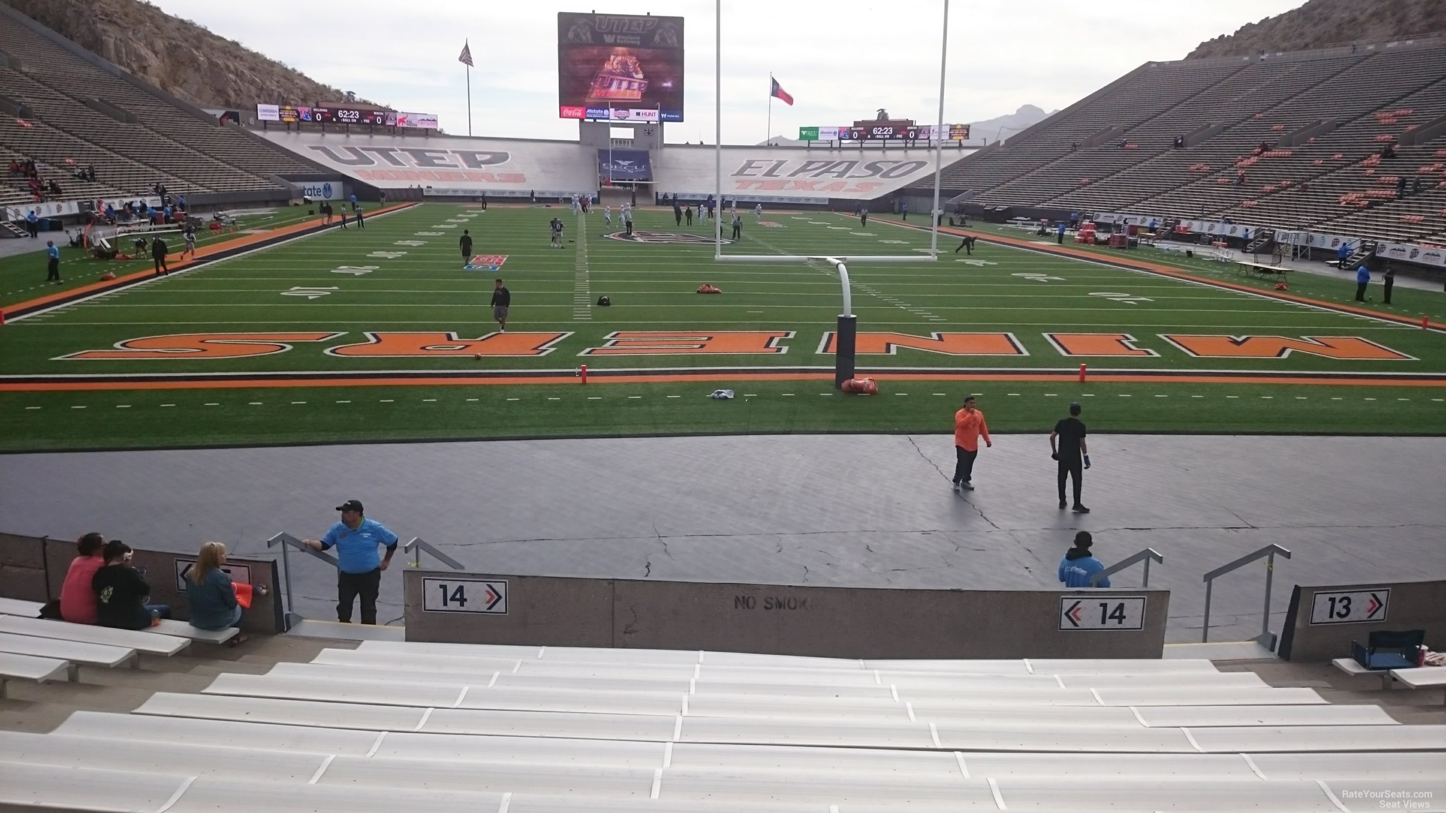 section 14, row 15 seat view  for football - sun bowl