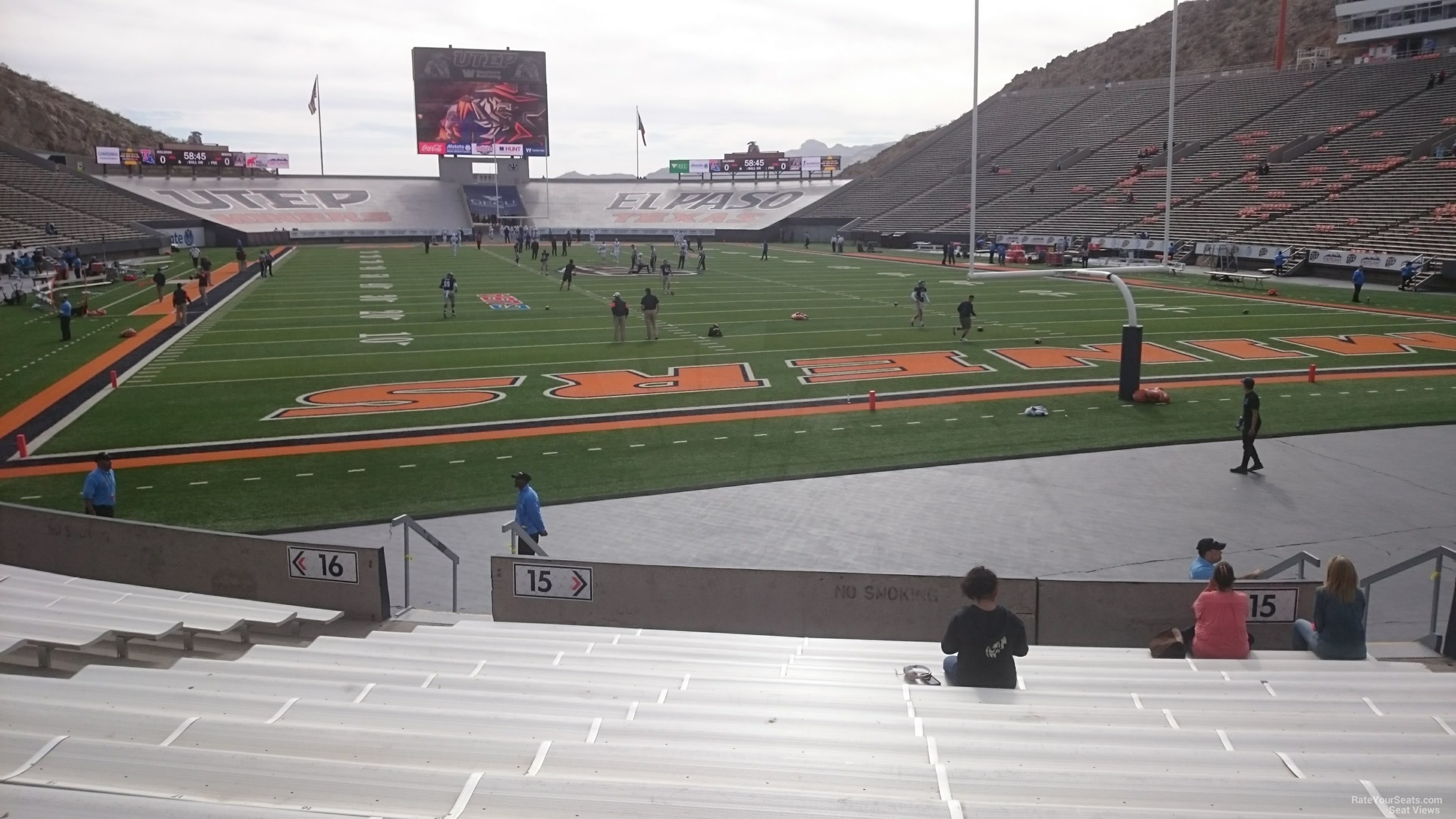 section 15, row 15 seat view  for football - sun bowl