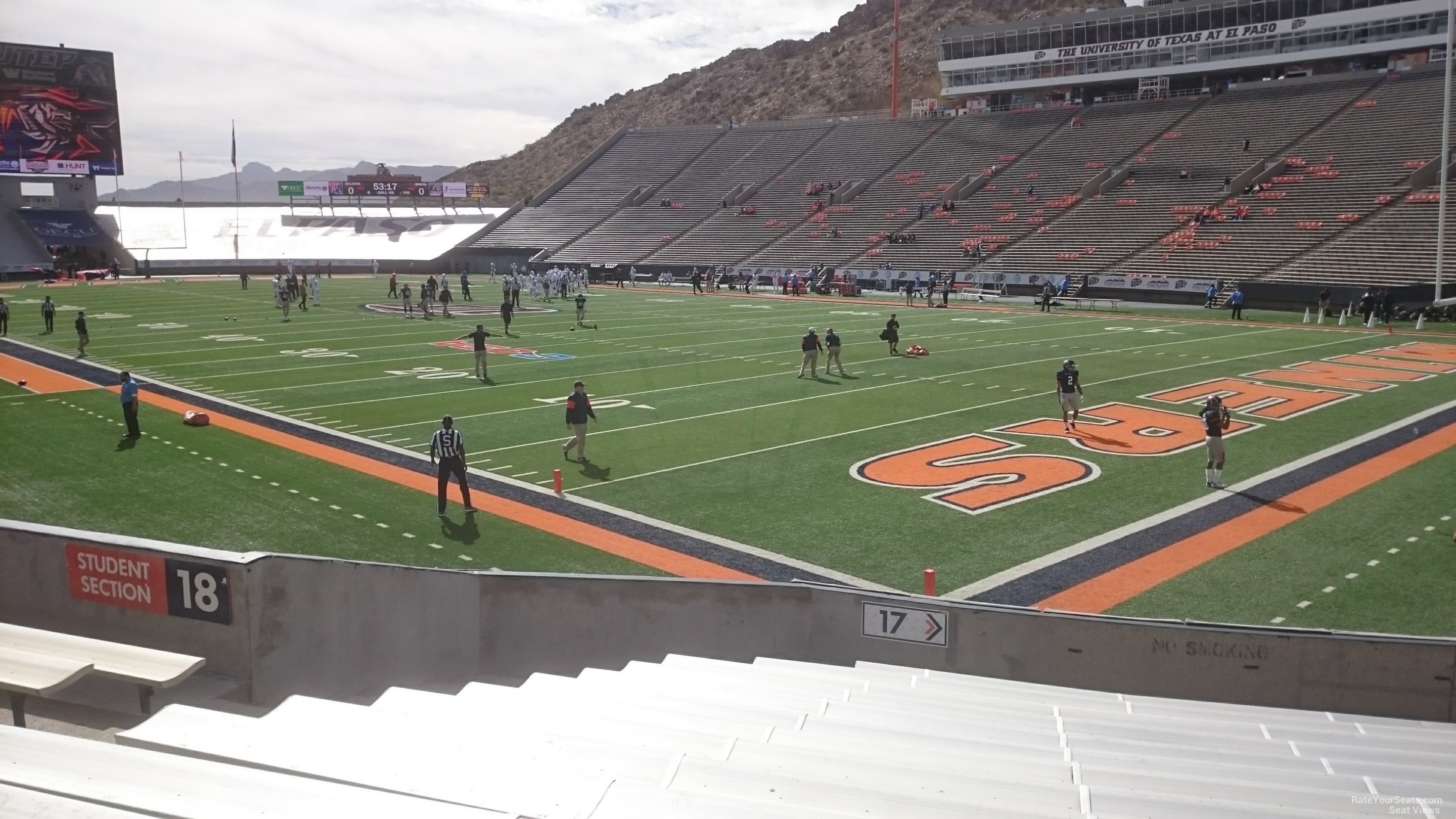 section 17, row 15 seat view  for football - sun bowl